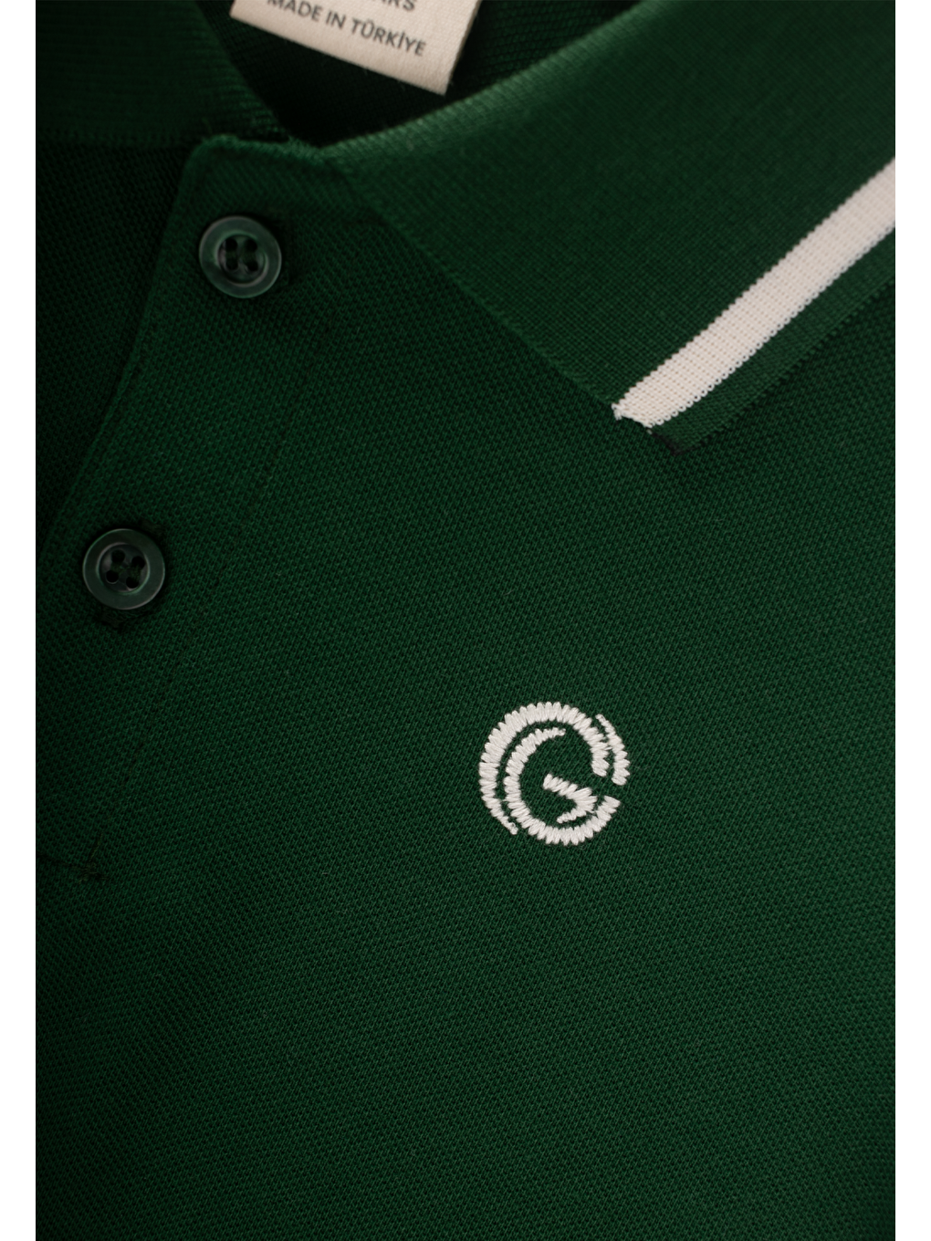 Haki Erkek Çocuk Polo Yaka Nakışlı Tişört-2