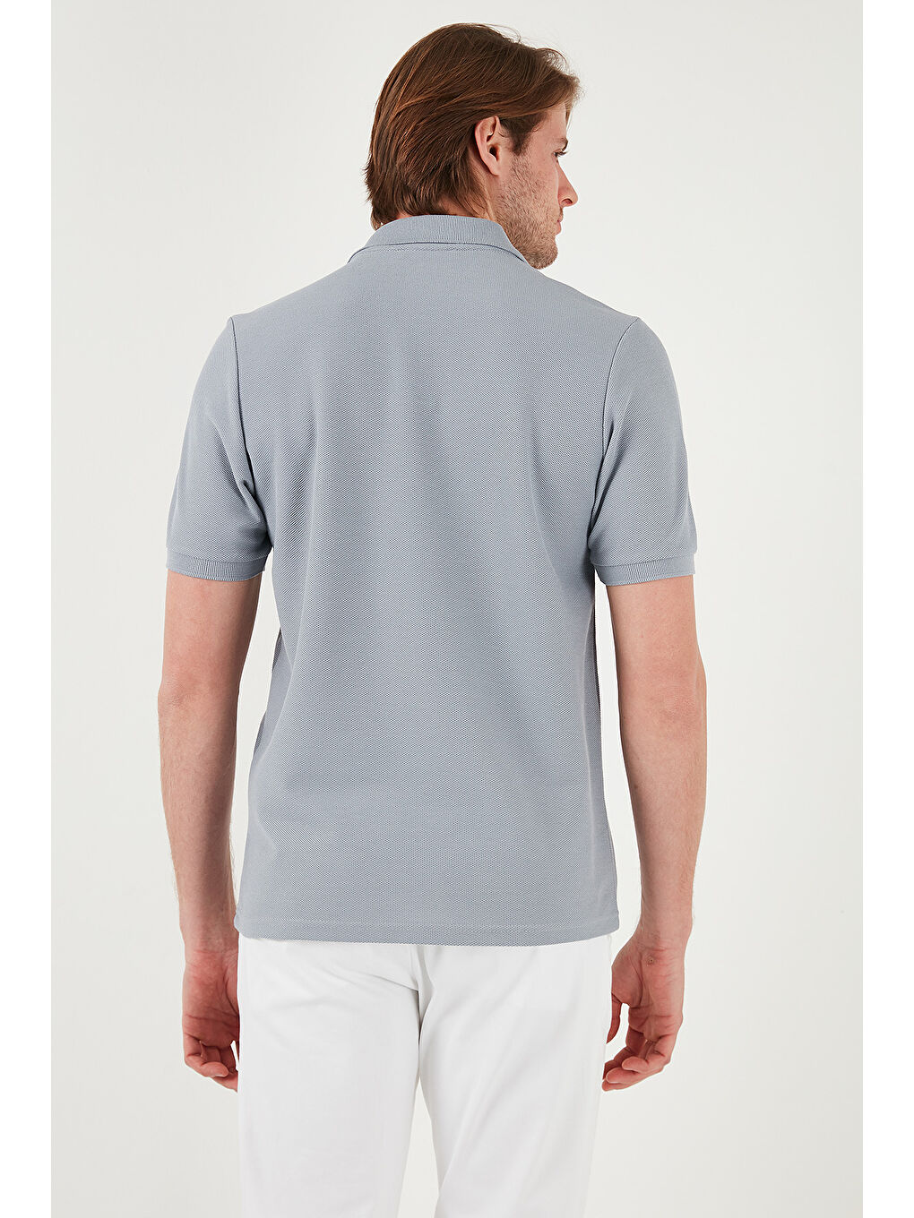 Gri Pamuklu Regular Fit Fermuarlı Erkek Polo Yaka %100 Pamuk Tişört 5902434-6