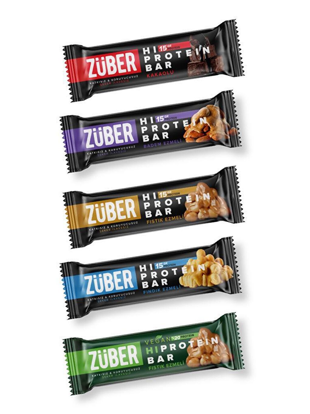 Züber Renksiz Yüksek Protein Bar Deneme Paketi 45g X 5 Adet