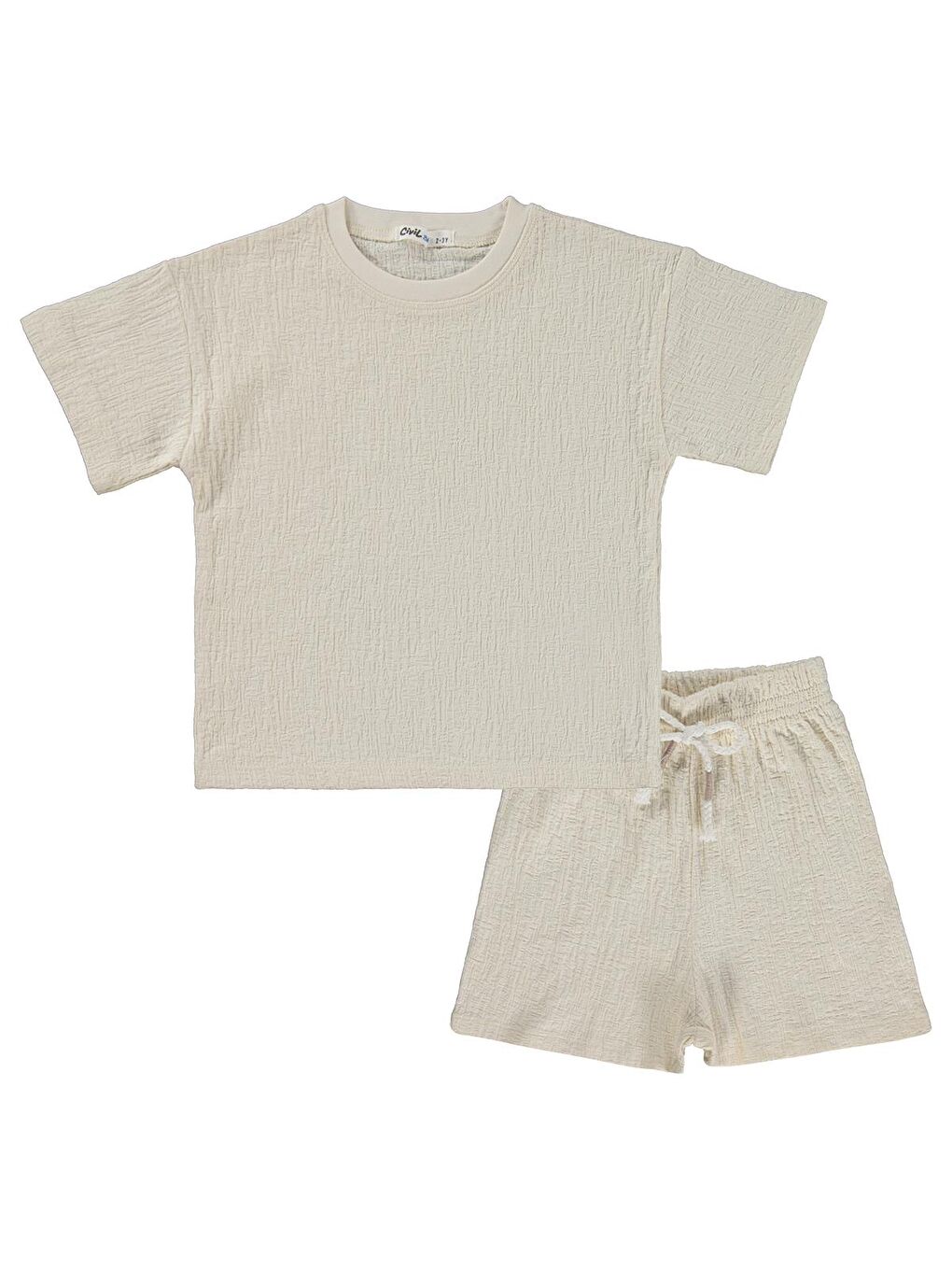 Boys Bisiklet Yaka Kapri Takım 2-5 Yaş Takım - Bej-1