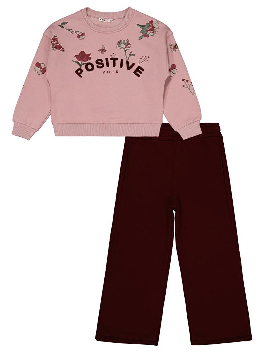 Pembe Girls Positive Baskılı 6-9 Yaş Eşofman Takımı-1