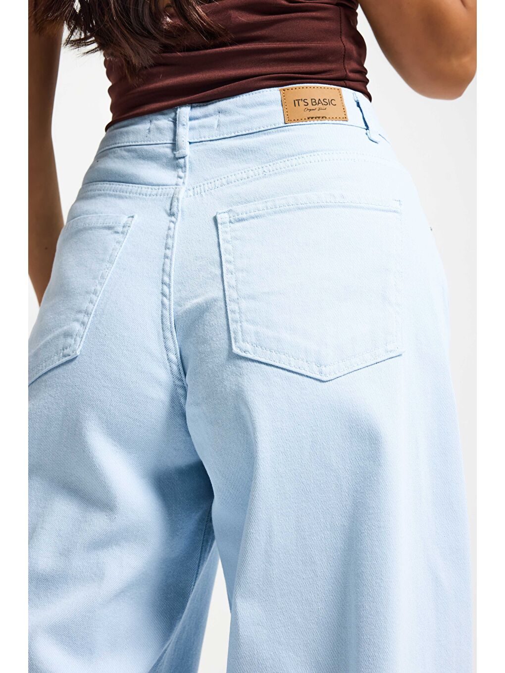 Kadın Bebe Mavisi 6s6-103 palazzo Fit Elastan Kumaş Denim Jean-5