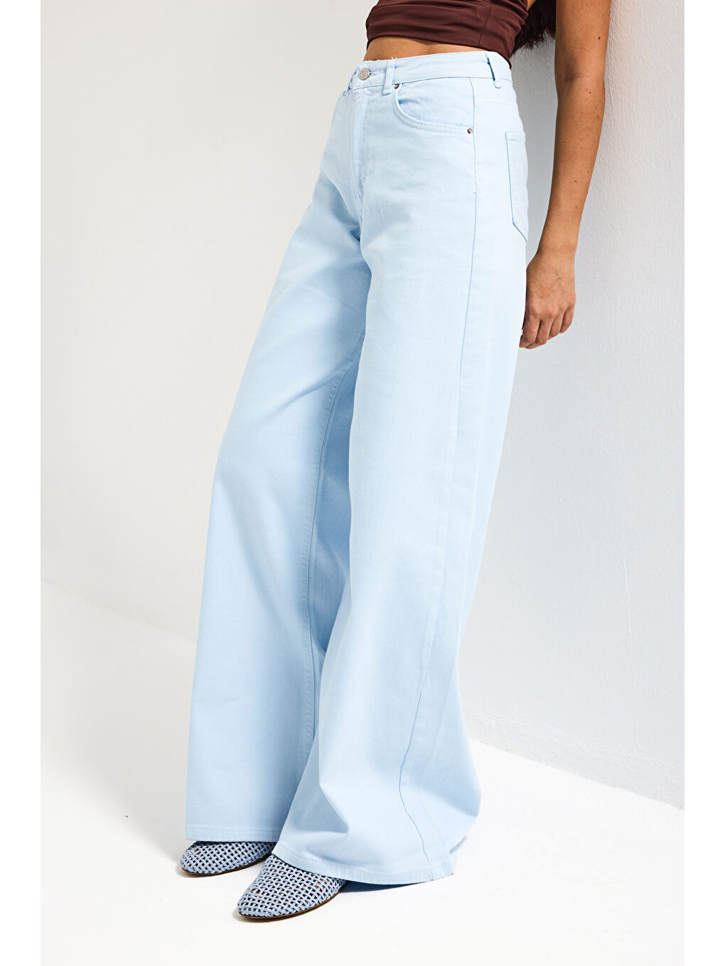 Kadın Bebe Mavisi 6s6-103 palazzo Fit Elastan Kumaş Denim Jean-6