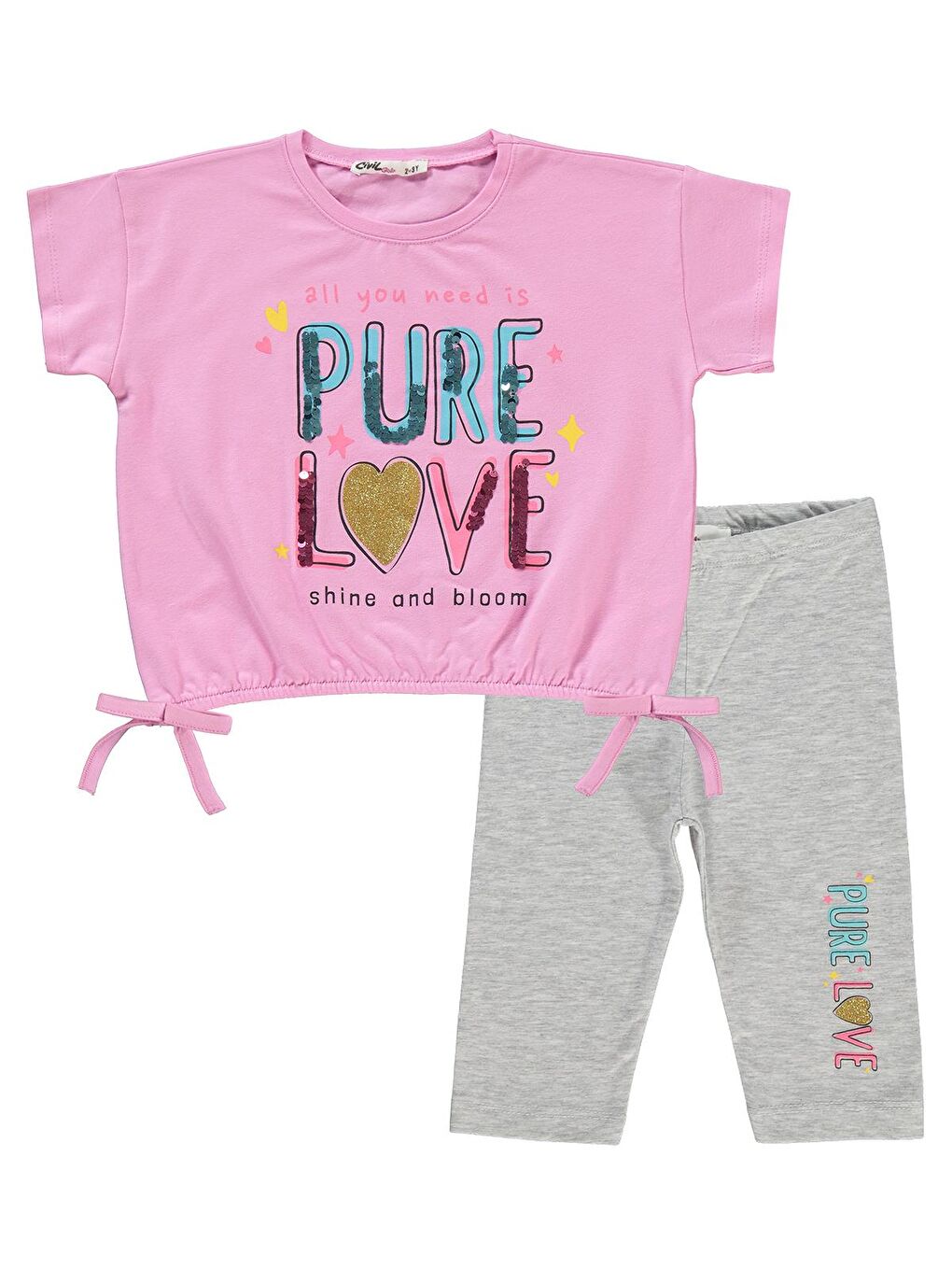 Girls Kız Çocuk Takım 2-5 Yaş Fondan Pembe