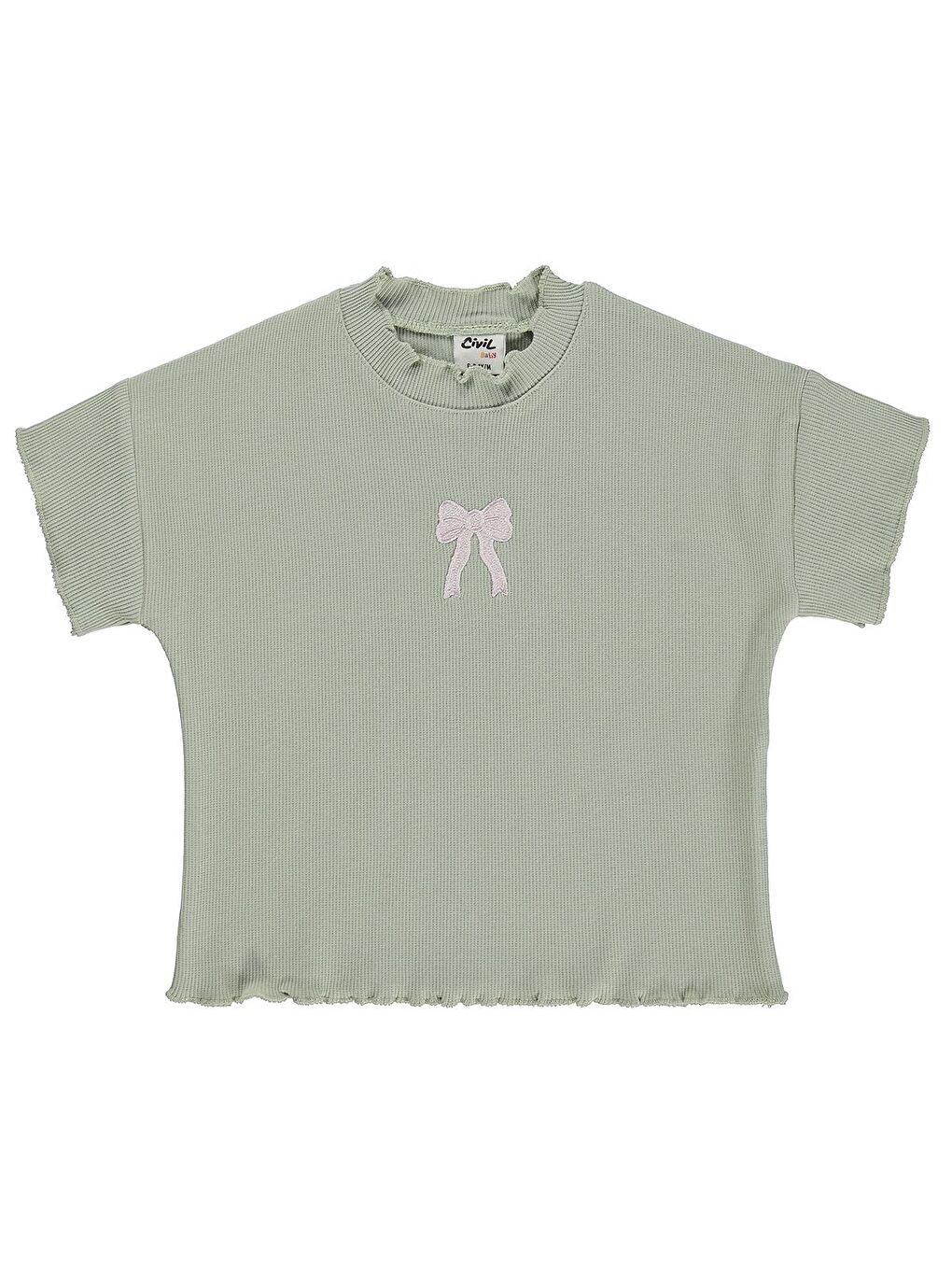 Baby Kurdele Nakışlı 6-18 Ay Tişört - Yeşil