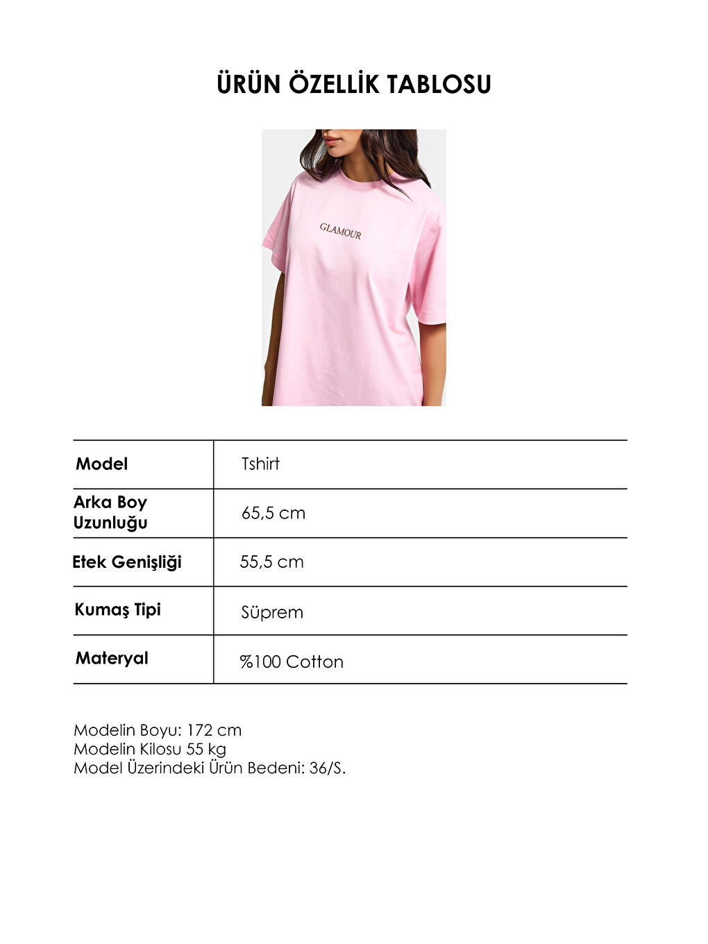 Kadın Pembe s6-98 Oversize Glamour Baskılı %100 Pamuk T-Shirt-3