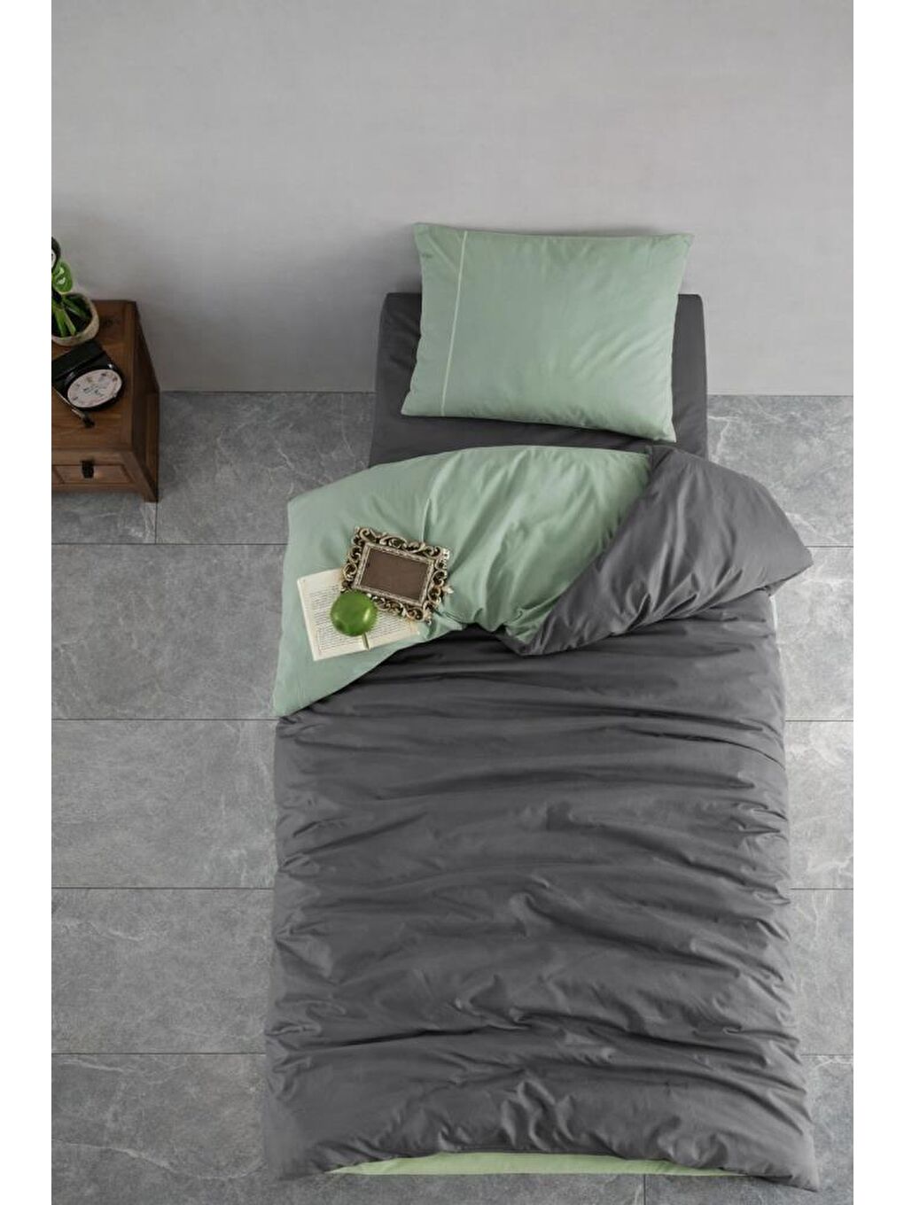 Karışık Babil %100 Pamuklu Çift Taraflı Tek Kişilik Nevresim Takımı