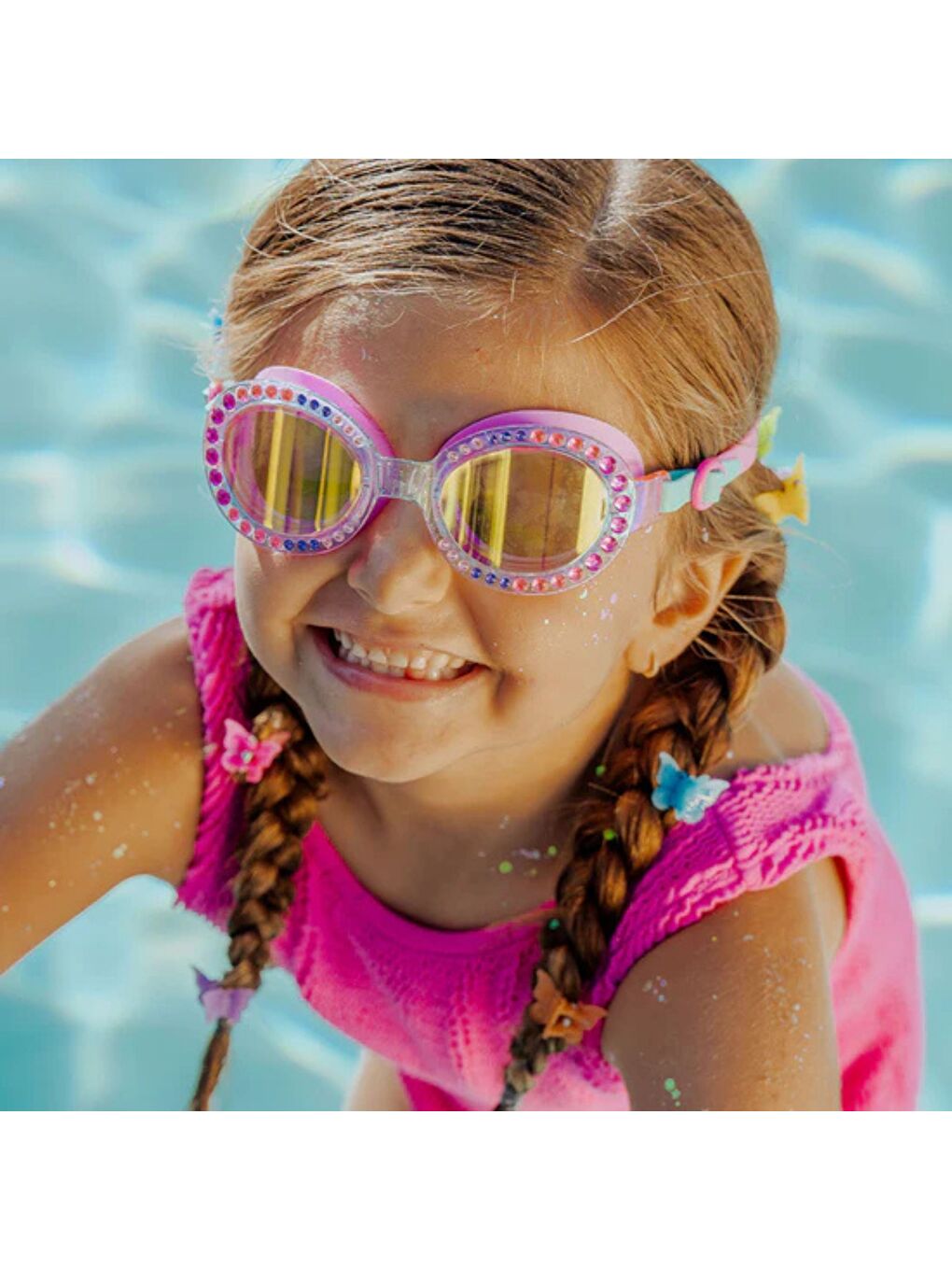 Karışık Sparkle Bedazzled Blue Çocuk Deniz Gözlüğü-4