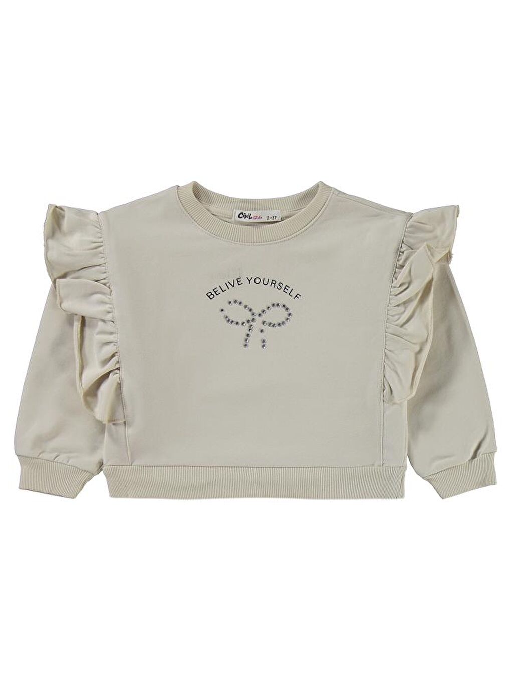 Bej Girls Belive Yourself 2-5 Yaş Eşofman Takımı-1