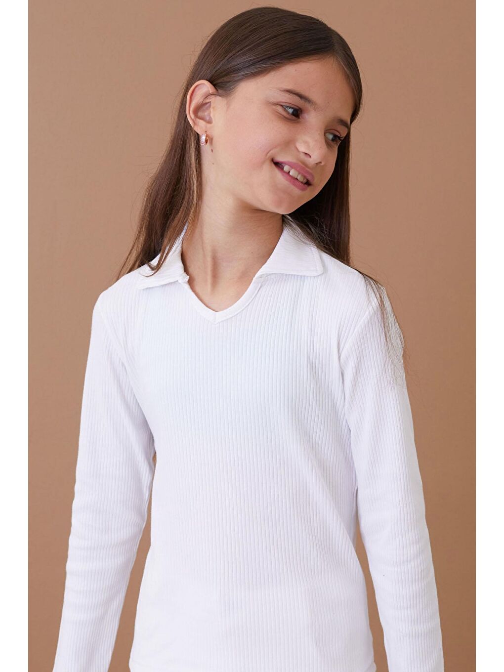 İcan Kids Ekru Fitilli Yakalı Kız Çocuk Sweatshirt 18879 - 1