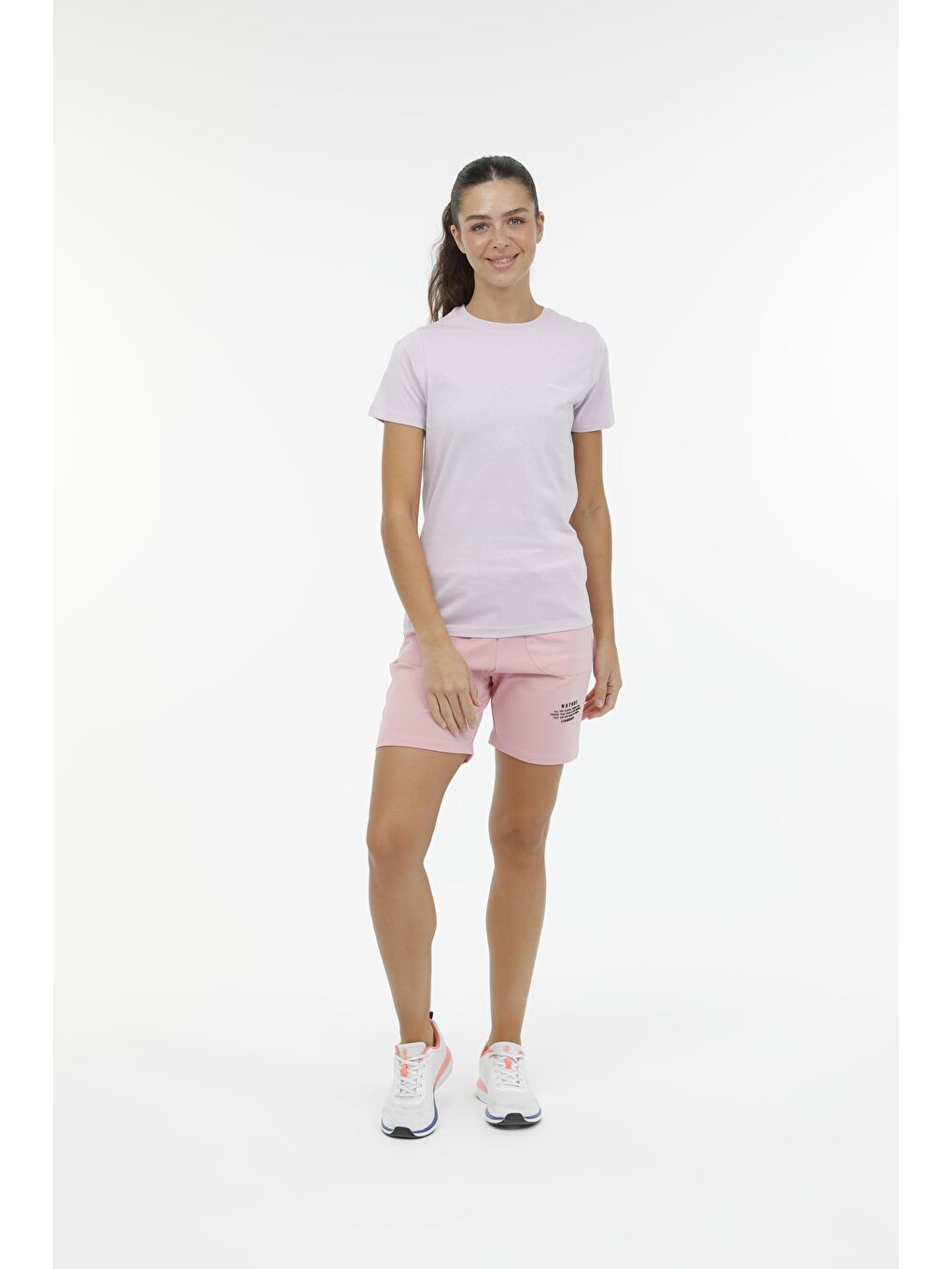Mor W-CT122 BASIC C NECK T-SH Lila Kadın Kısa Kol Tişört-2