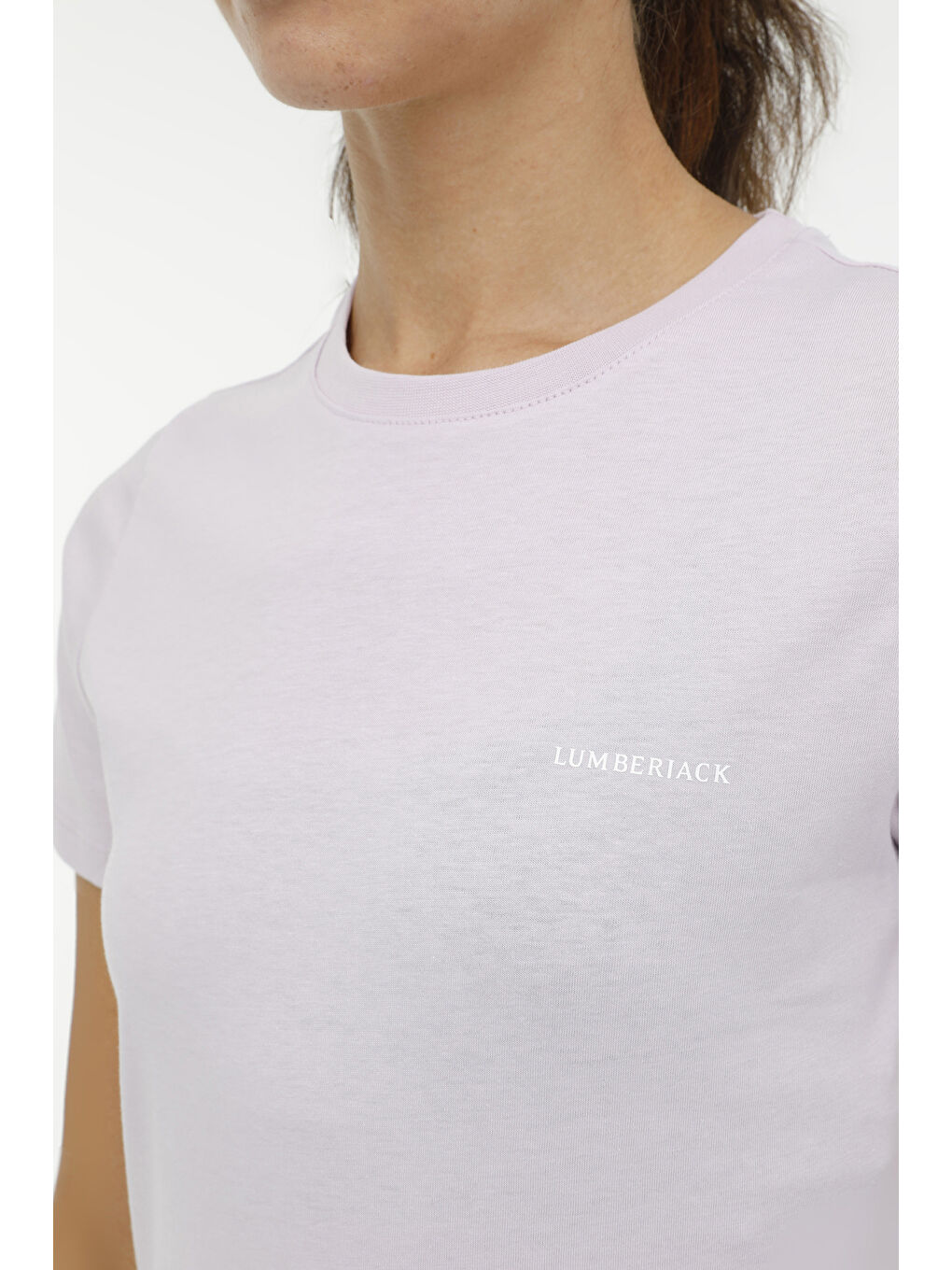 Mor W-CT122 BASIC C NECK T-SH Lila Kadın Kısa Kol Tişört-3