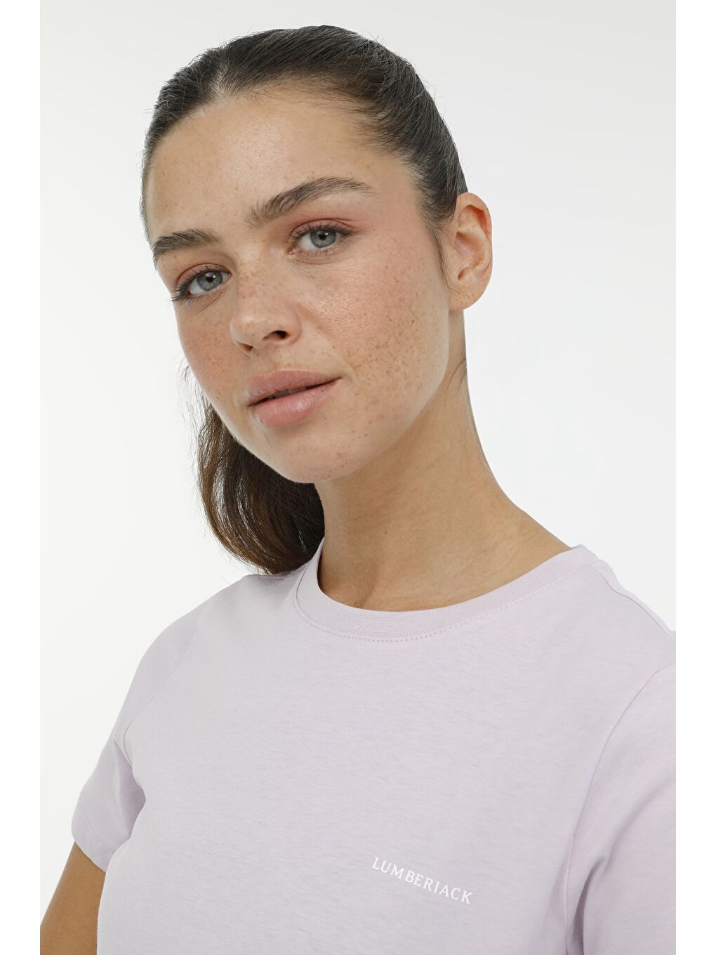 Mor W-CT122 BASIC C NECK T-SH Lila Kadın Kısa Kol Tişört-4