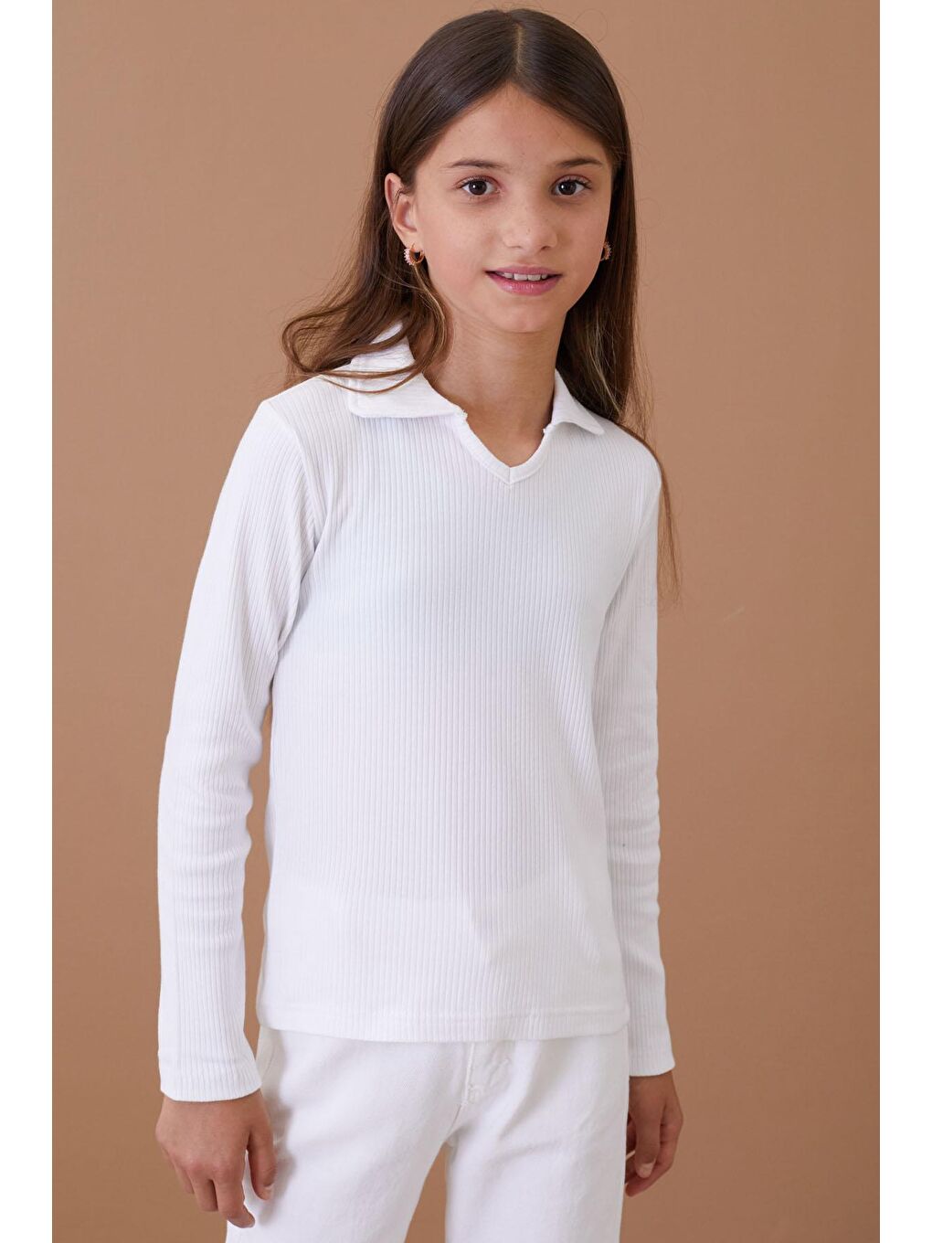 İcan Kids Ekru Fitilli Yakalı Kız Çocuk Sweatshirt 18879 - 2