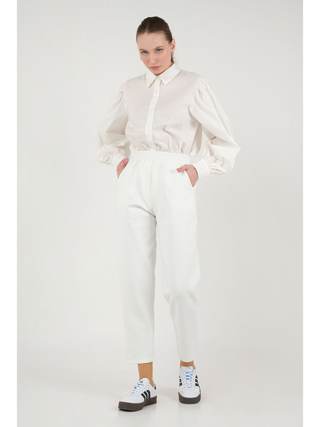 Scuba Pantolon Kırık Beyaz-4