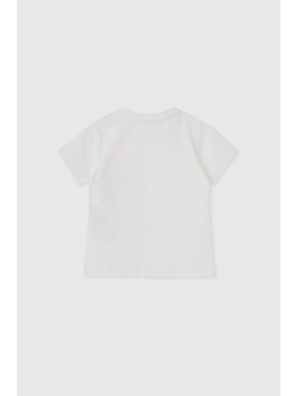 Ekru Liberty Kumaş Çiçek Desenli Kız Bebek Tişört-1