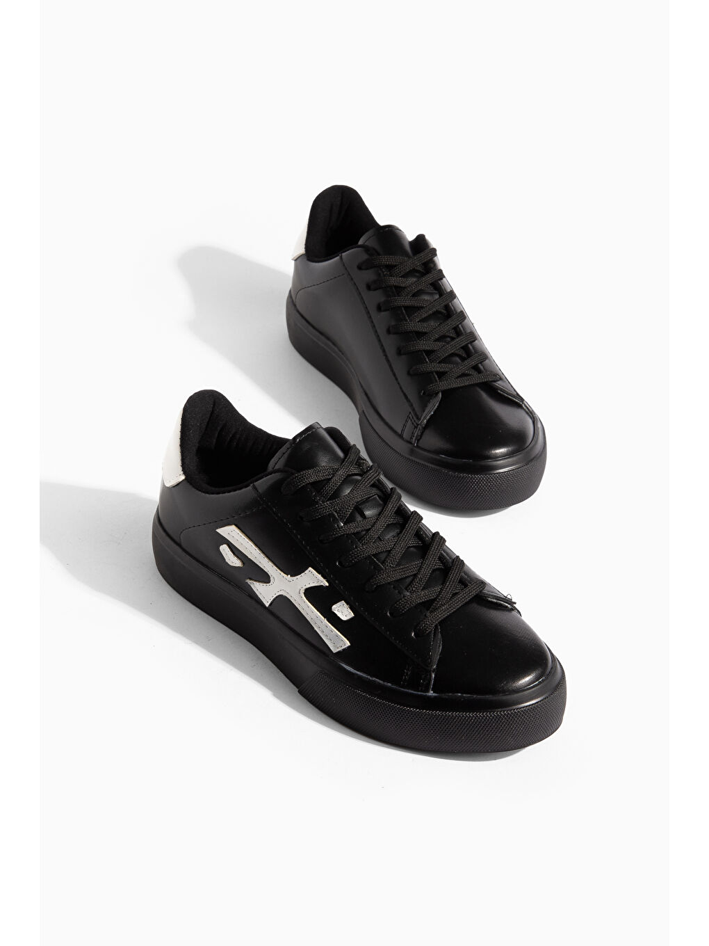 Siyah Forden Günlük Ortopedik Kadın Sneaker Spor Ayakkabı-2