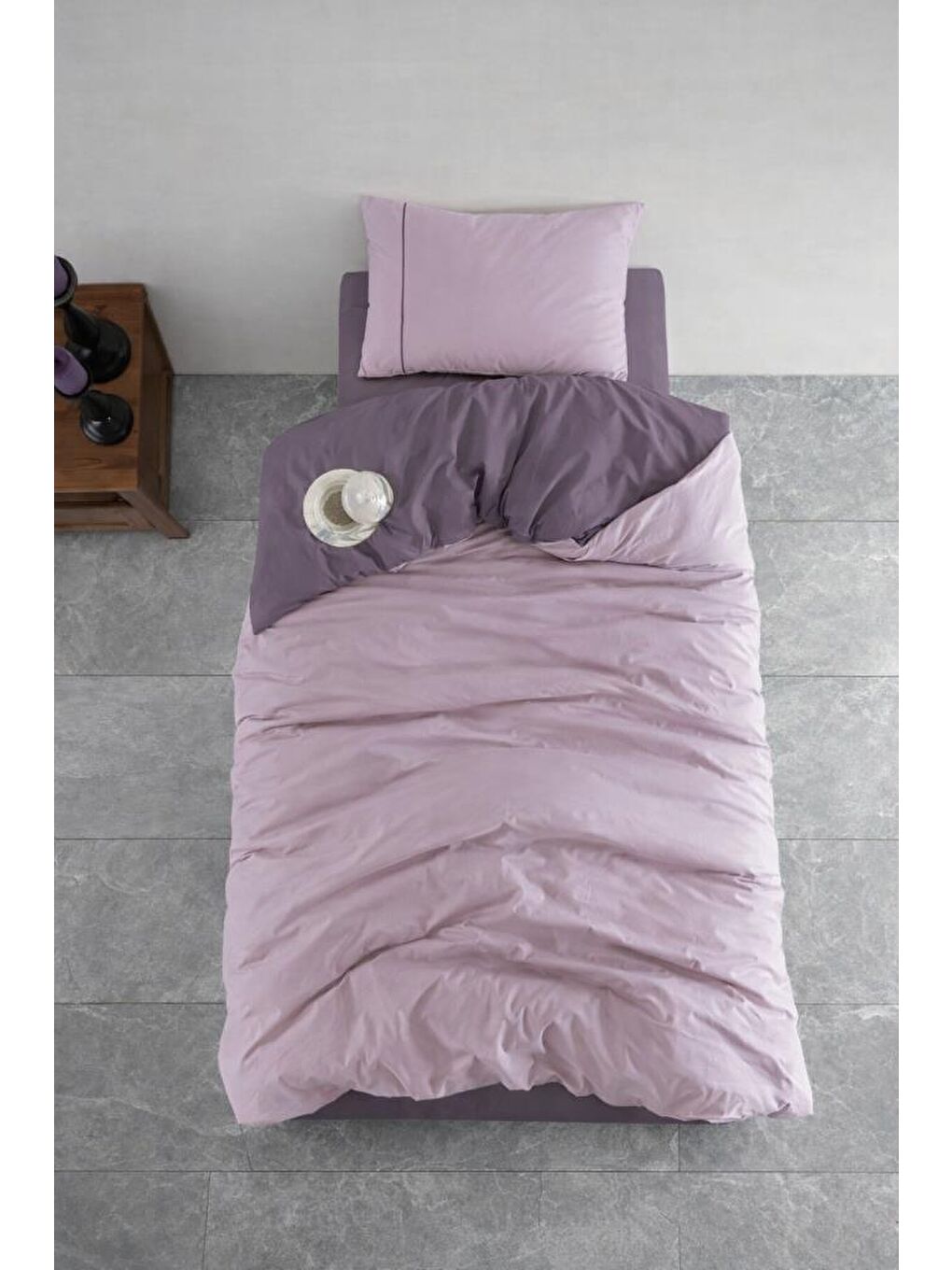 Karışık Manila %100 Pamuklu Çift Taraflı Tek Kişilik Nevresim Takımı