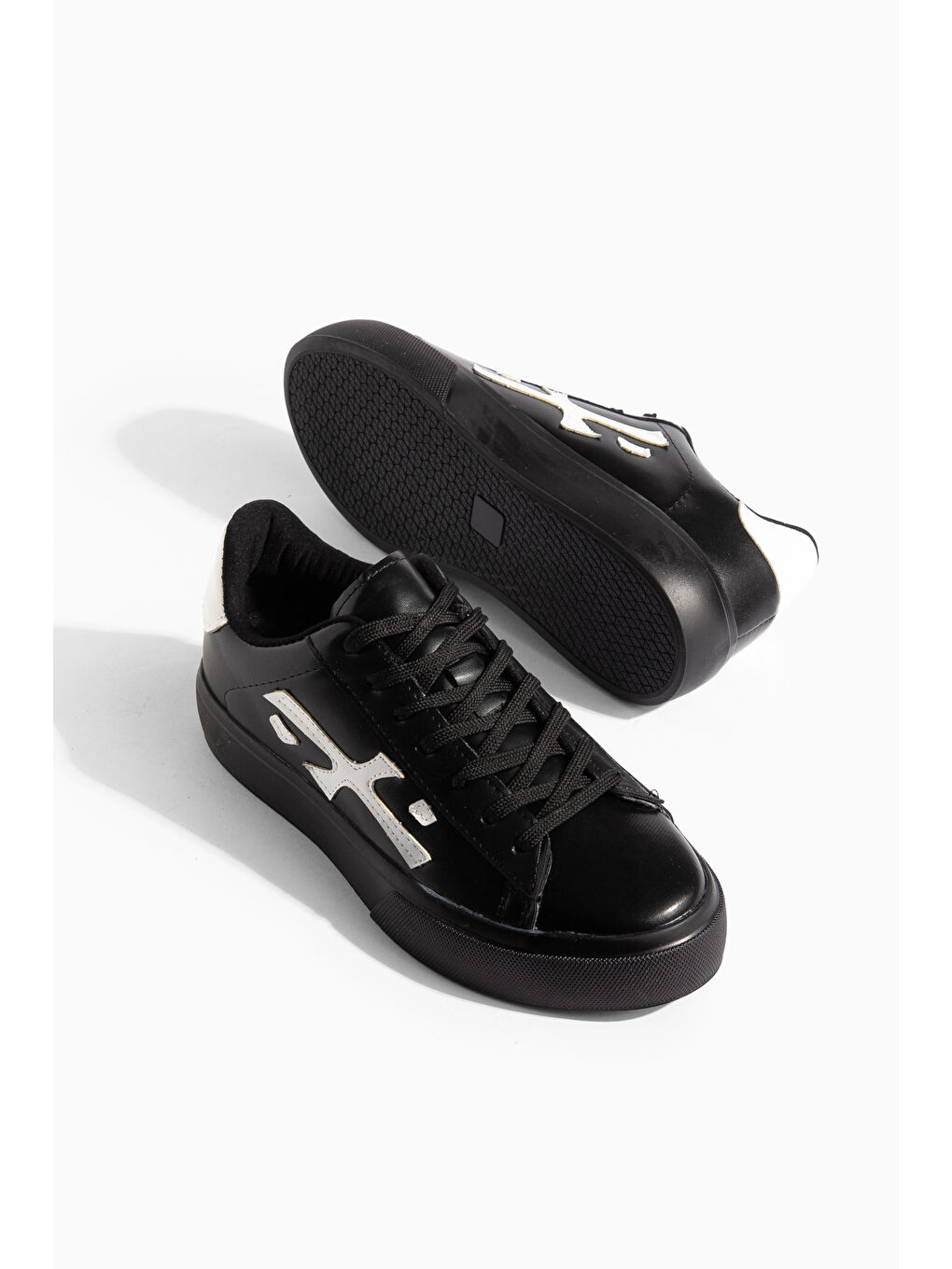 Siyah Forden Günlük Ortopedik Kadın Sneaker Spor Ayakkabı-4