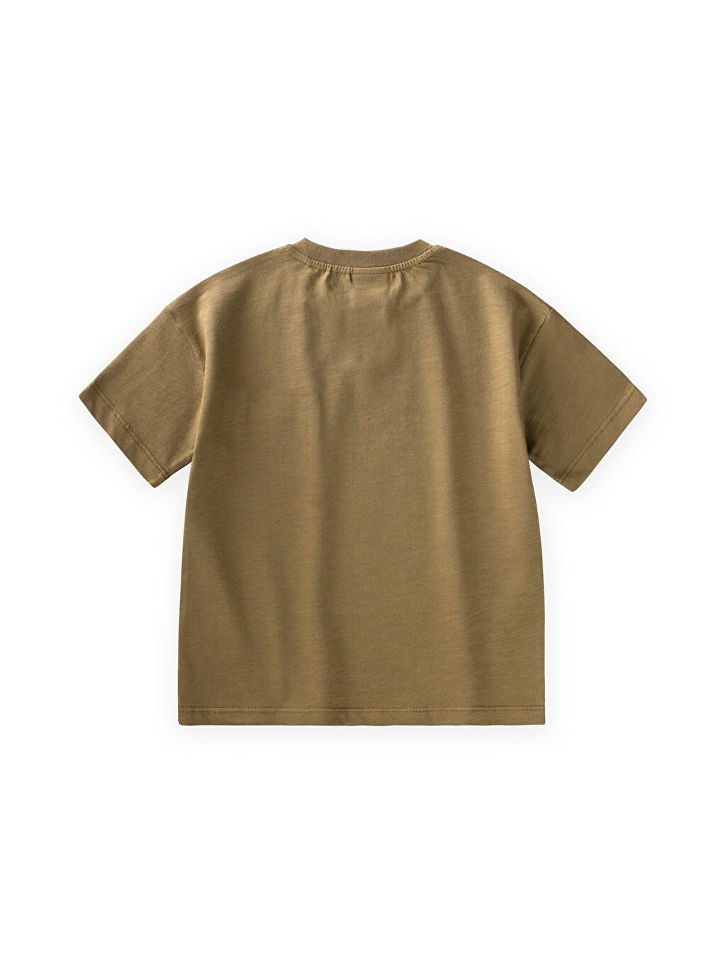 Yeşil Yaka Detaylı T-Shirt 2-12 Yaş Olive-1