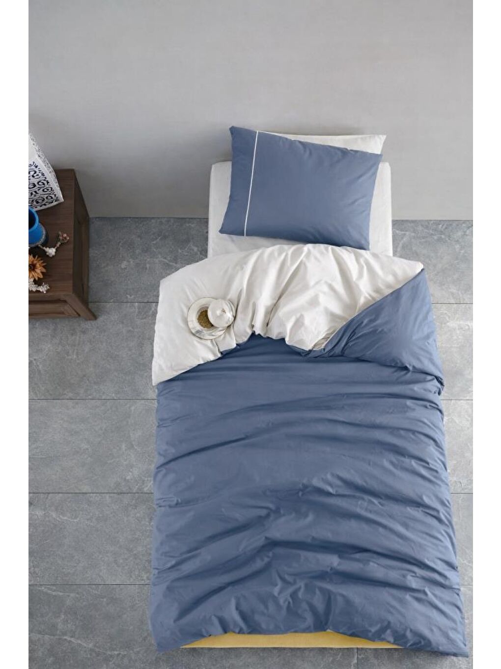 Karışık Riyad %100 Pamuklu Çift Taraflı Tek Kişilik Nevresim Takımı