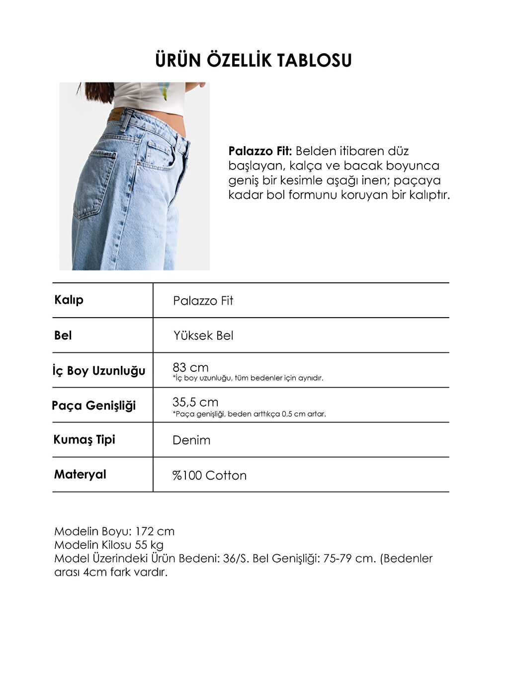 Mavi Kadın Ice 12s6-27 Palazzo Fit Bol Kesim %100 Pamuk Denim Jean-3