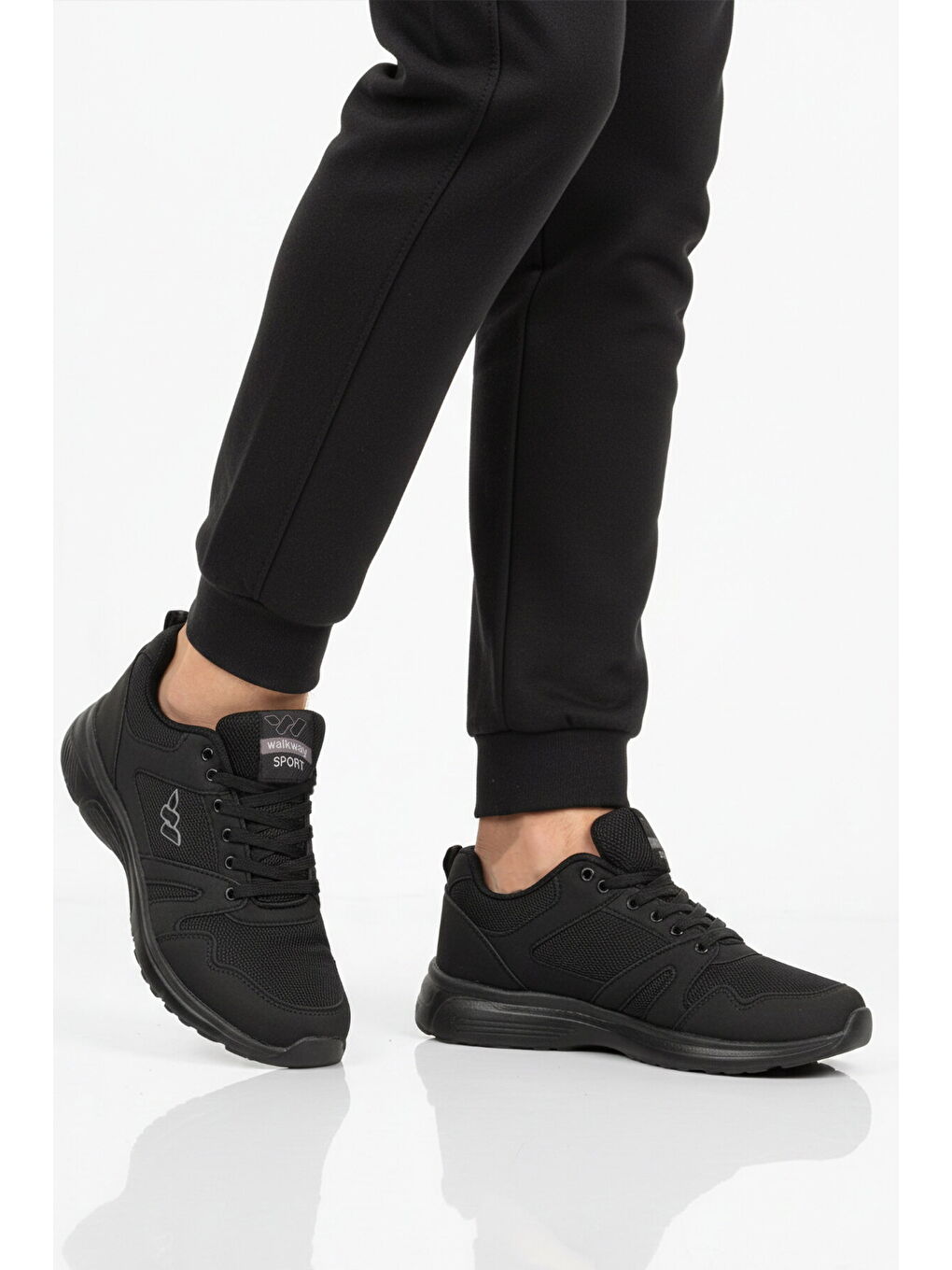 Siyah Fileli Hafif Hava Alabilen Esnek Erkek Spor Ayakkabı 020 M