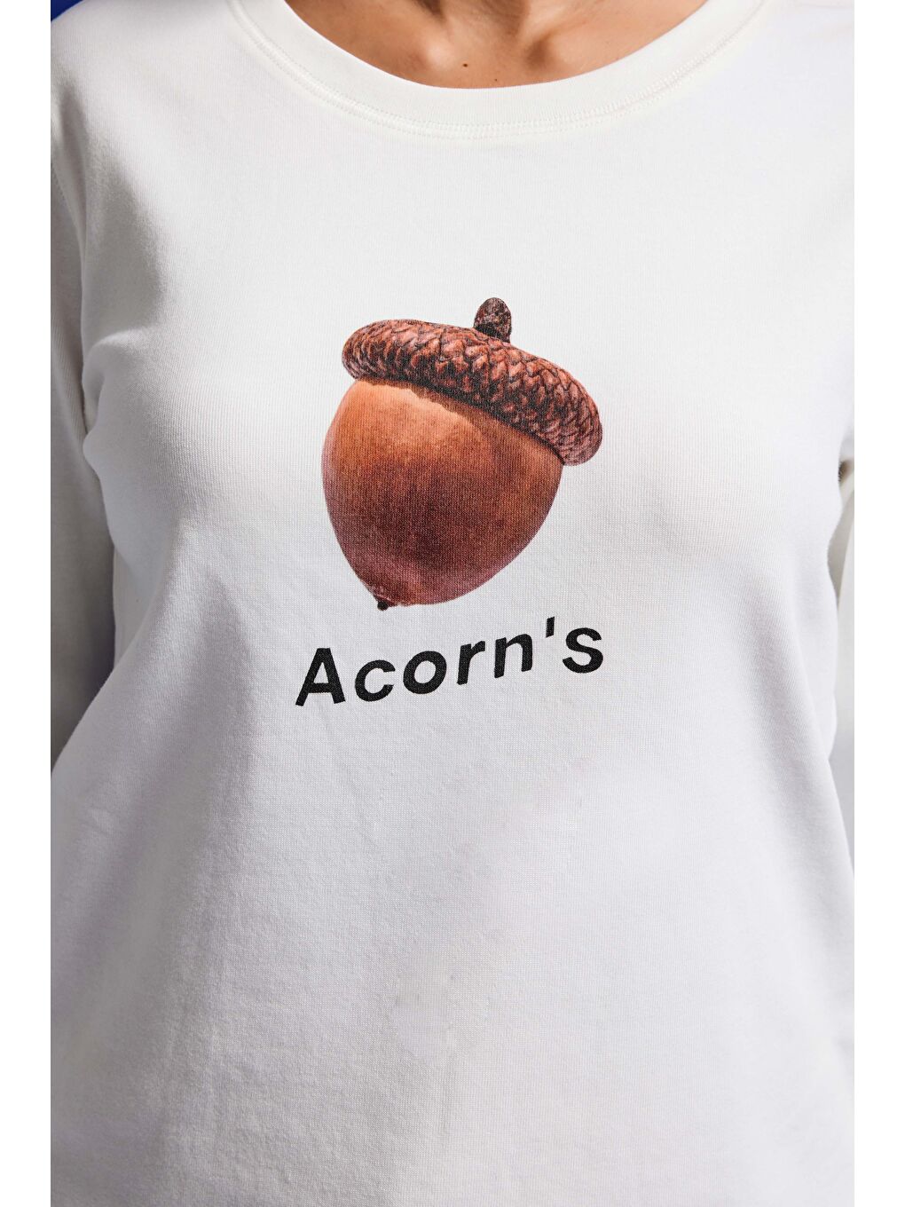 Kadın Beyaz w5 Oversize Baskılı %100 Pamuk Sweatshirt-5