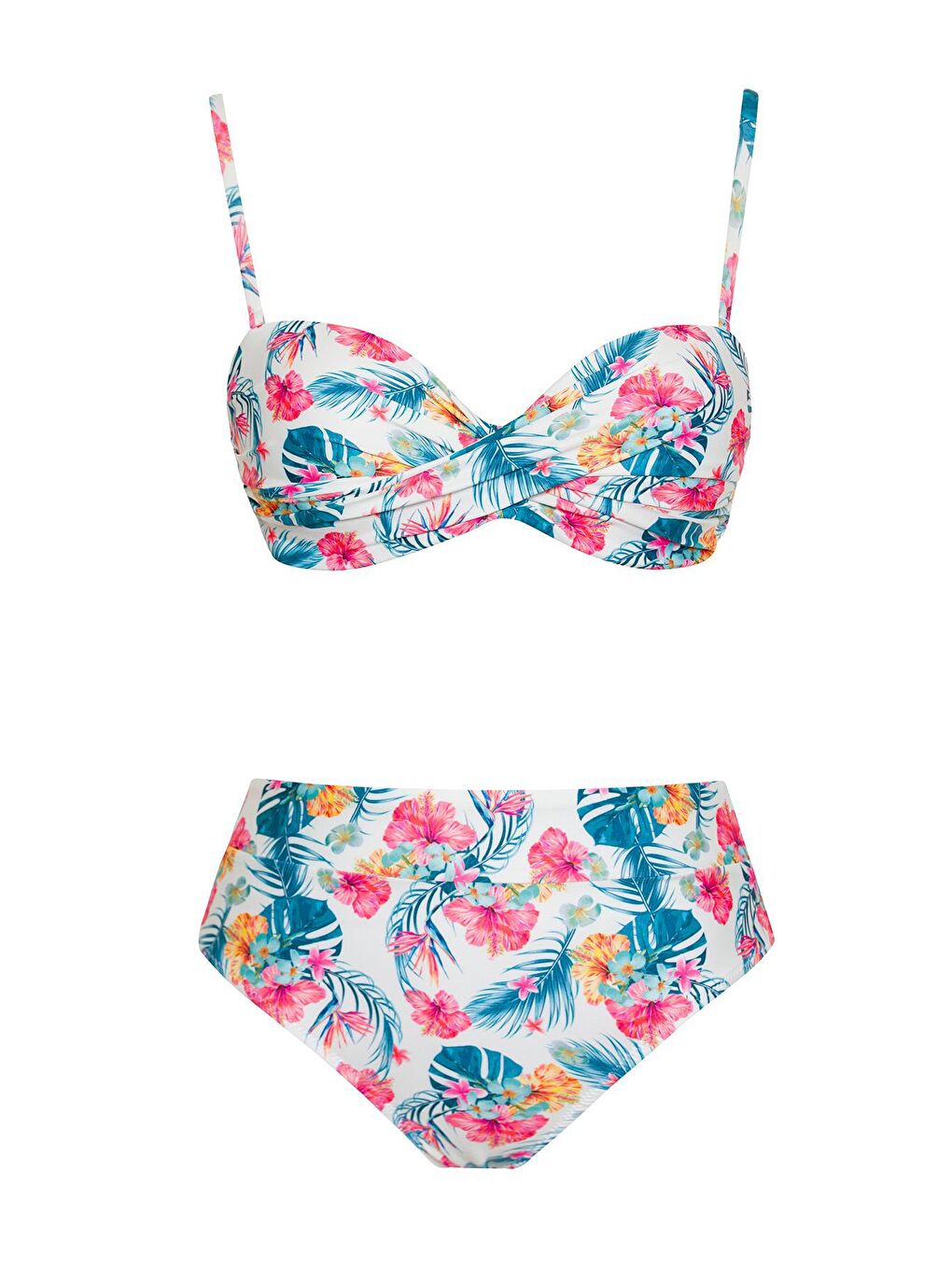 Karışık Dönmeli Yüksek Bel Bikini Takım