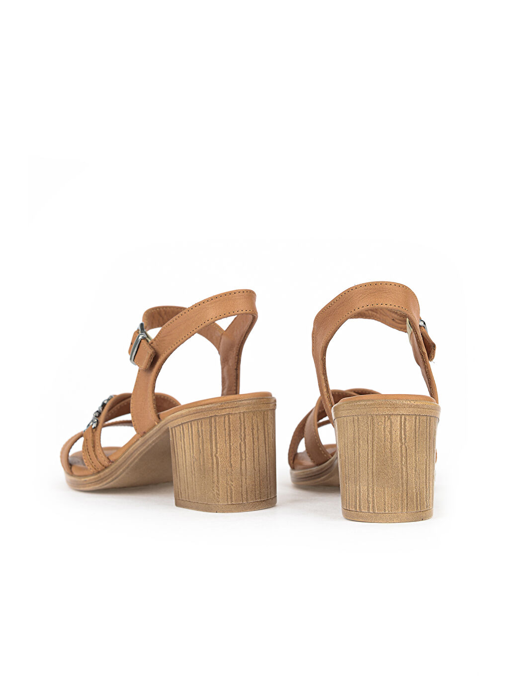 Kahverengi Kadın Hakiki Deri Topuklu Sandalet 1611020Z2220 Camel-2