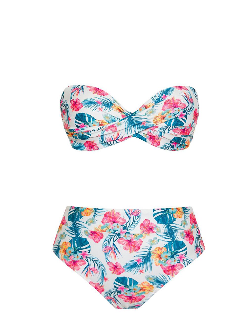 Karışık Dönmeli Yüksek Bel Bikini Takım-1
