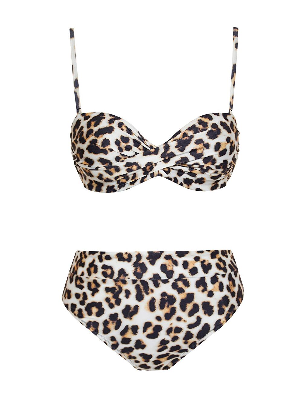Karışık Dönmeli Yüksek Bel Bikini Takım
