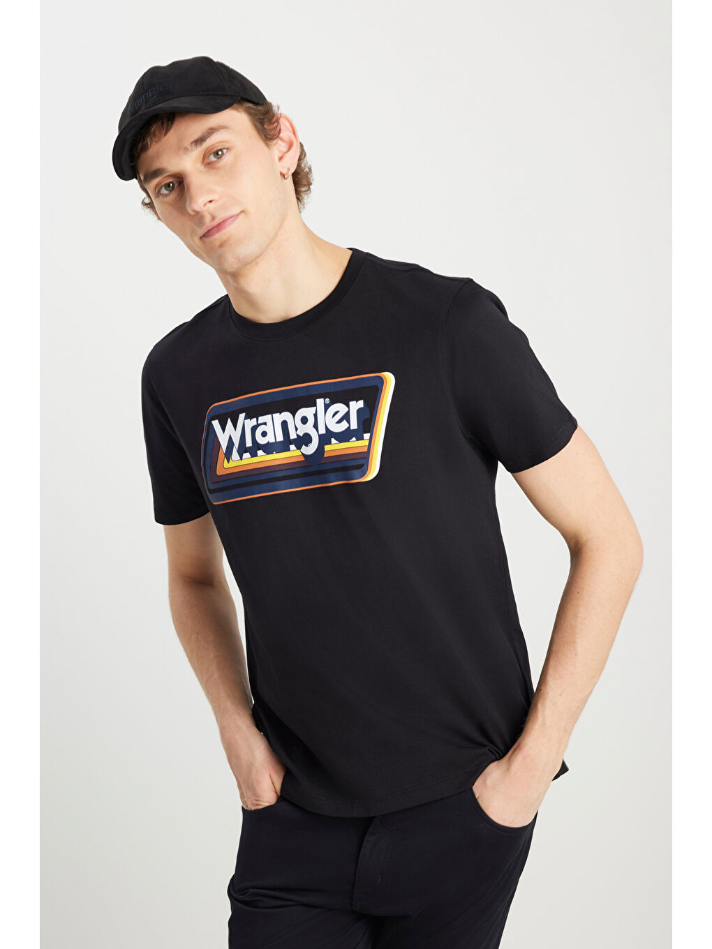 Regular Fit Normal Kesim Bisiklet Yaka %100 Pamuk Siyah Tişört-1