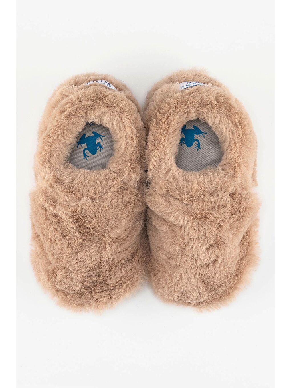Hopfrög Furry Furry Bej Kürk Barefoot Patik