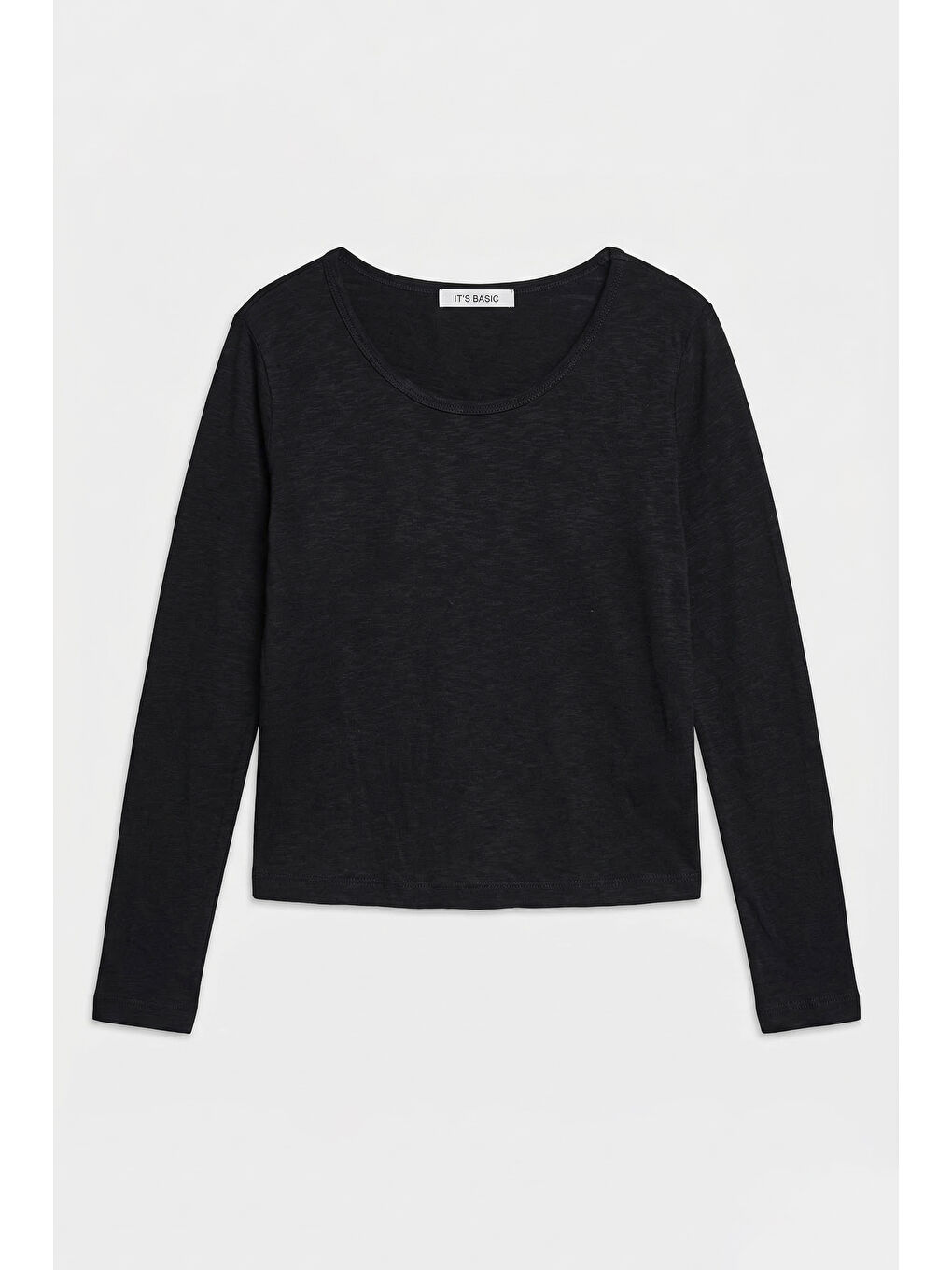 Kadın Siyah w5 %100 Organik Pamuk Esnek Rahat Kesim Bluz-1