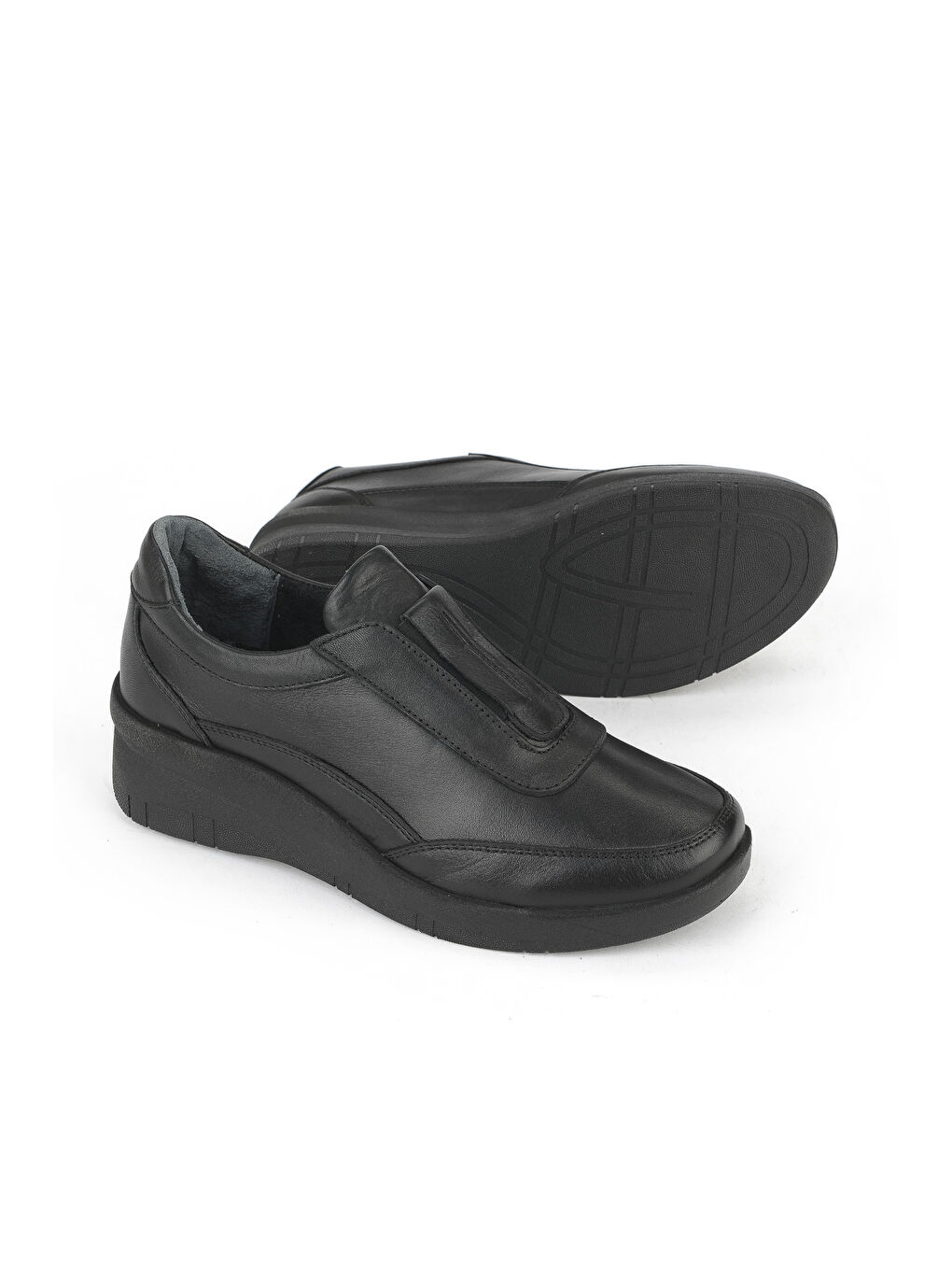 Kadın Hakiki Deri Konfor Ayakkabı 153359Z220 Siyah-3