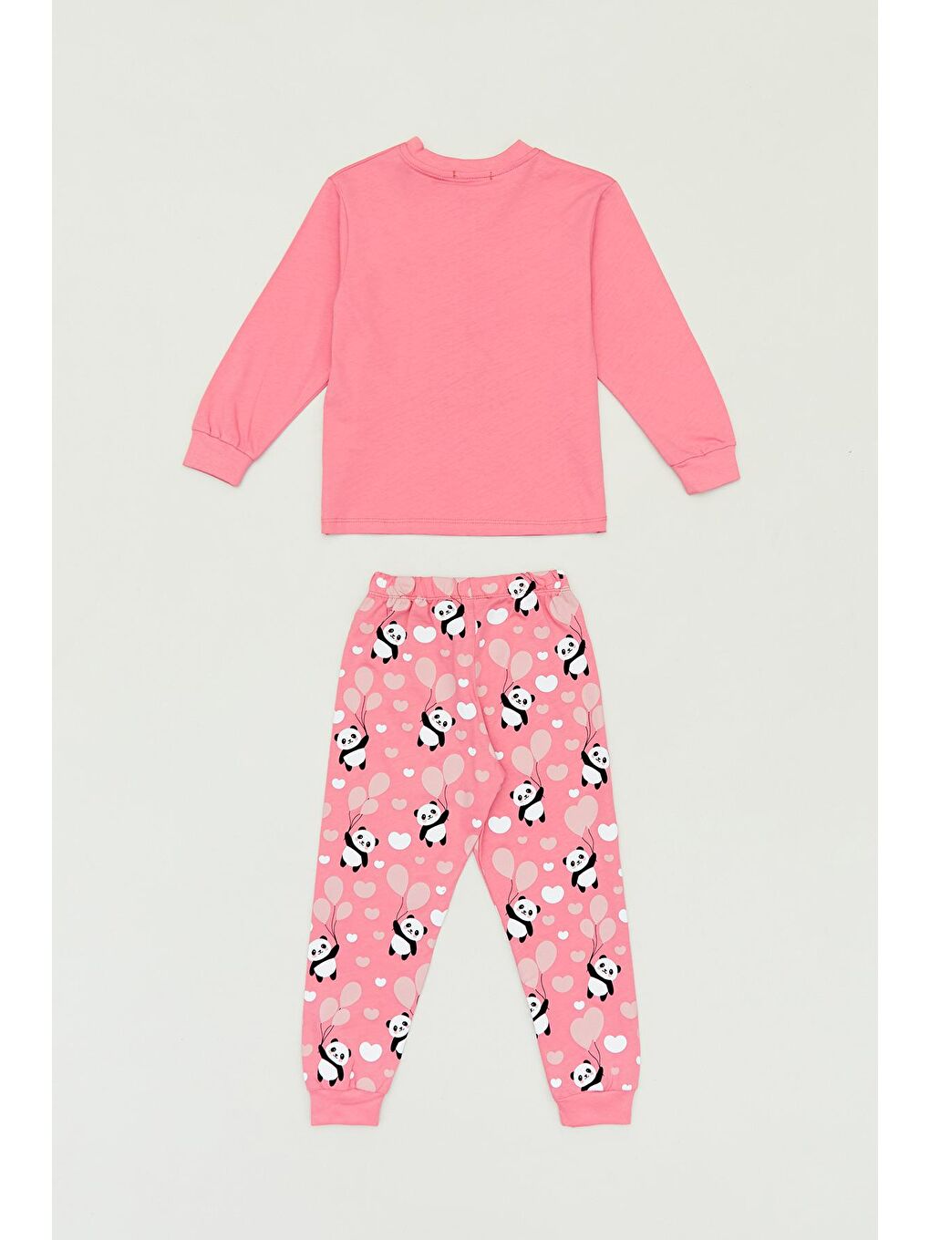 Mercan Panda Baskılı Bisiklet Yaka Kız Çocuk Takım-1