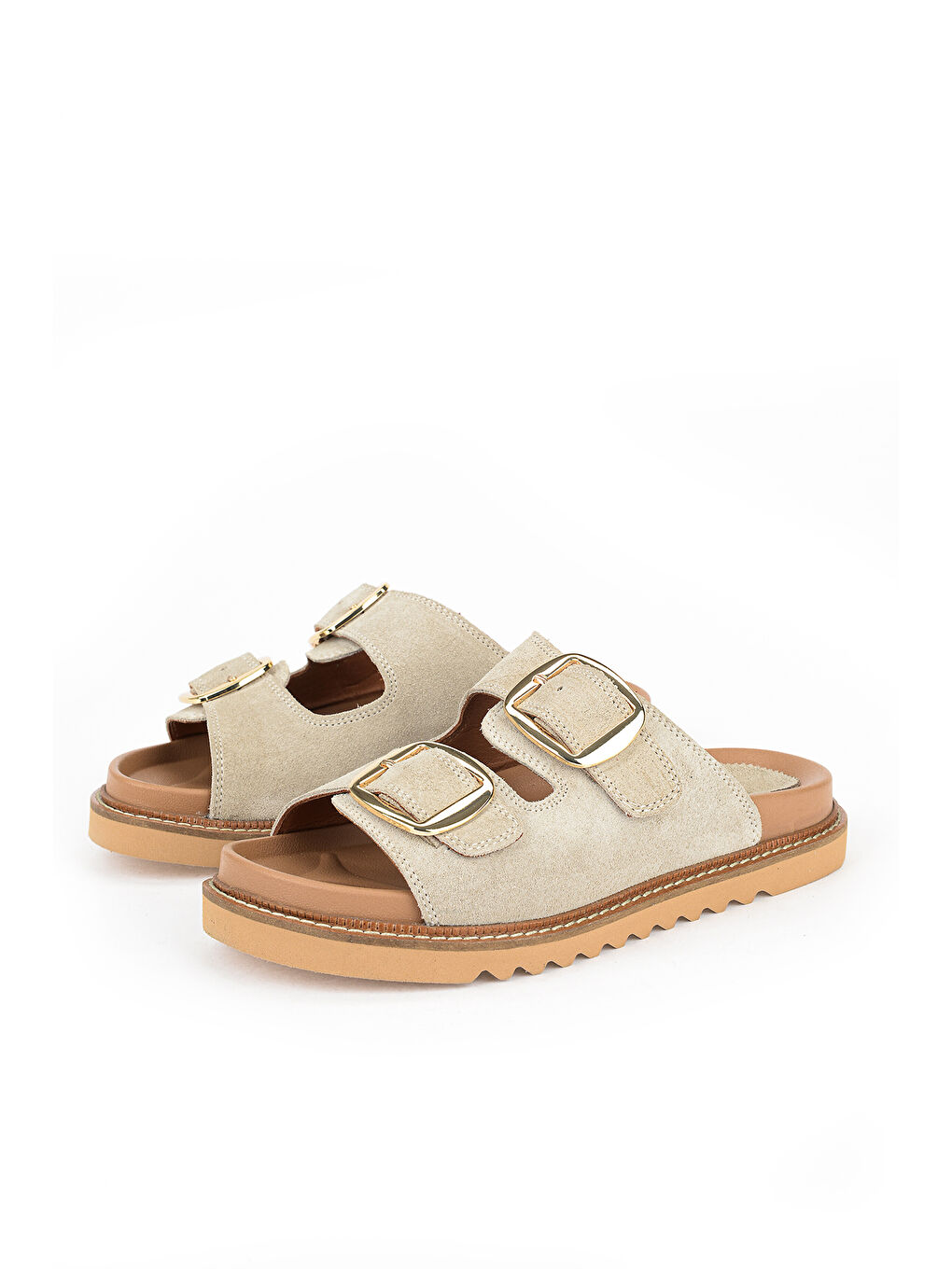 Kadın Hakiki Deri Terlik 1611050Z8526 Gri-4