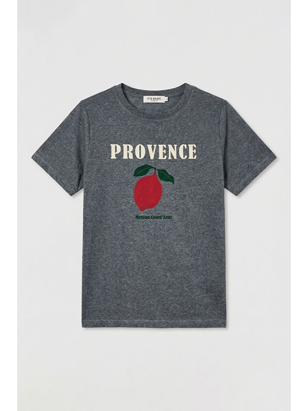 Kadın Gri w5 Oversize Baskılı %100 Pamuk T-Shirt-1