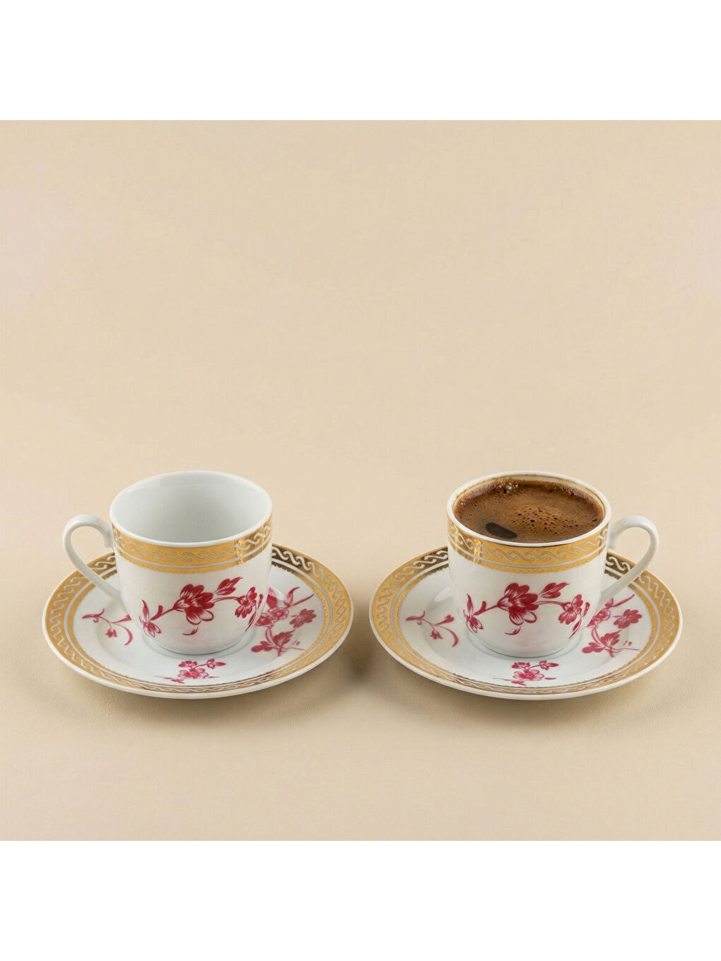 Ekru Sami 4 Parça 2 Kişilik Kahve Fincan Takımı 170 Cc-1
