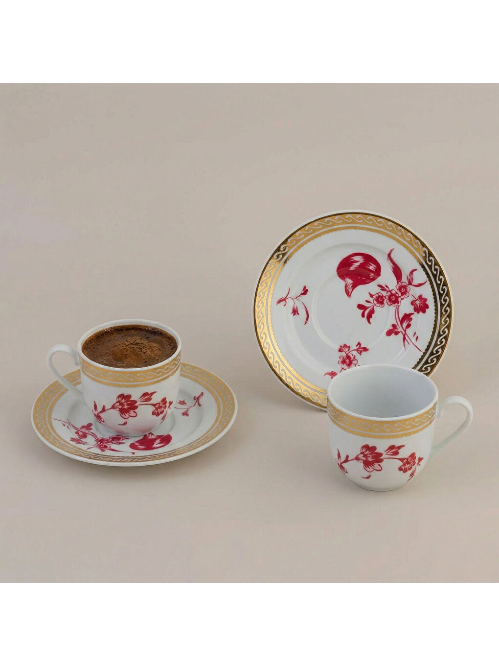 Ekru Sami 4 Parça 2 Kişilik Kahve Fincan Takımı 170 Cc-2