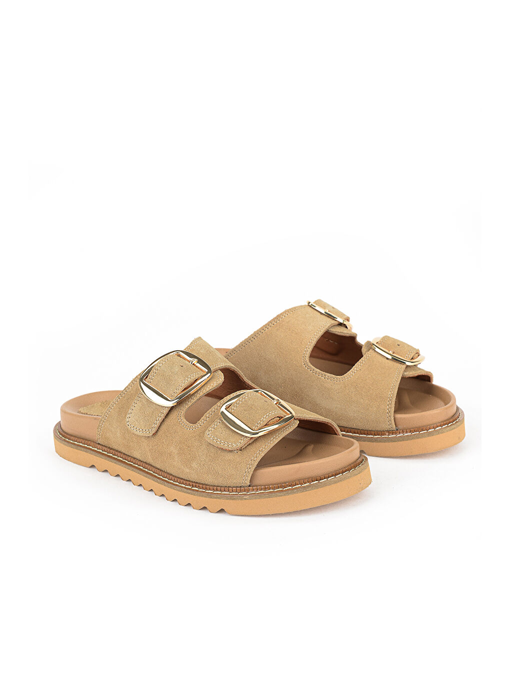 Kadın Hakiki Deri Terlik 1611050Z8526 Bej-1