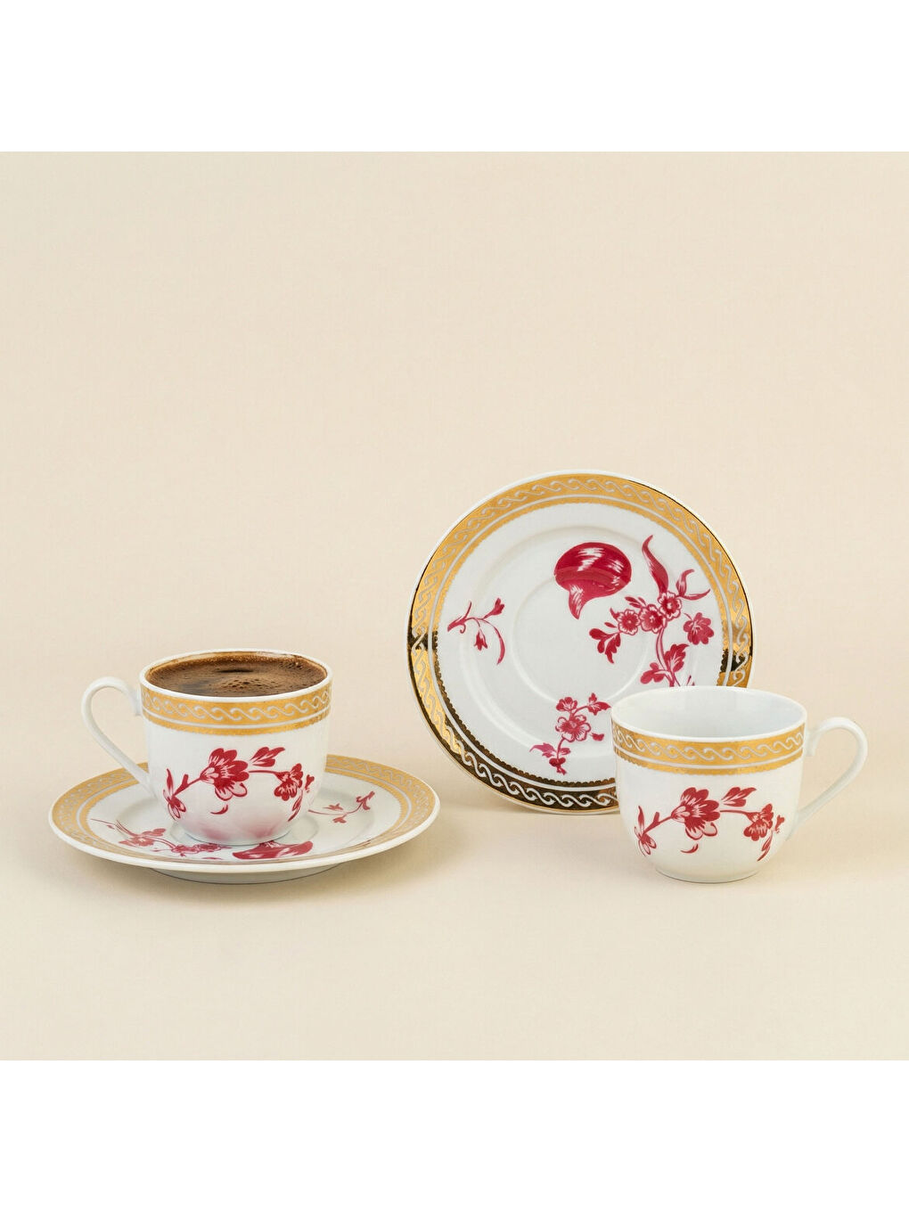 Ekru Sami 4 Parça 2 Kişilik Kahve Fincan Takımı 170 Cc-3