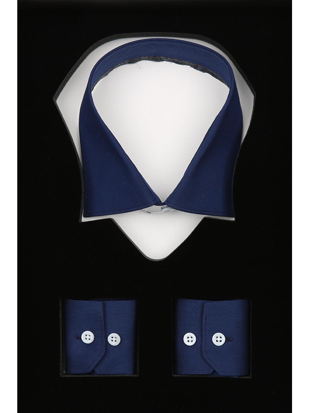 Sartoria Poplin Stretch Pamuk Karışımlı Slim Fit Lacivert İtalyan Yaka Erkek Düz Gömlek-7