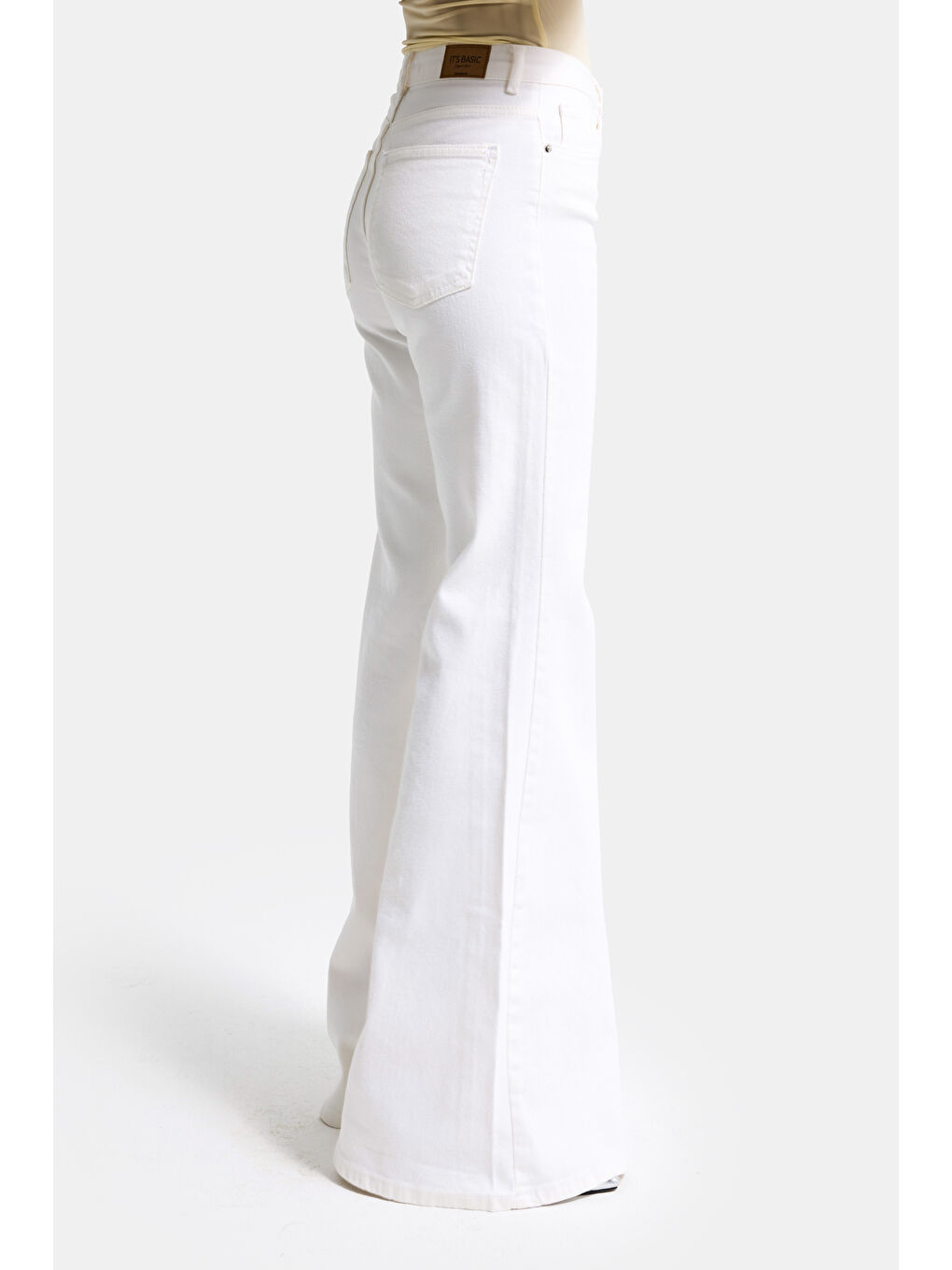 Kadın Kırık Beyaz 7s6-101 MRY Flare Fit Komfort Kumaş Denim Jean-2