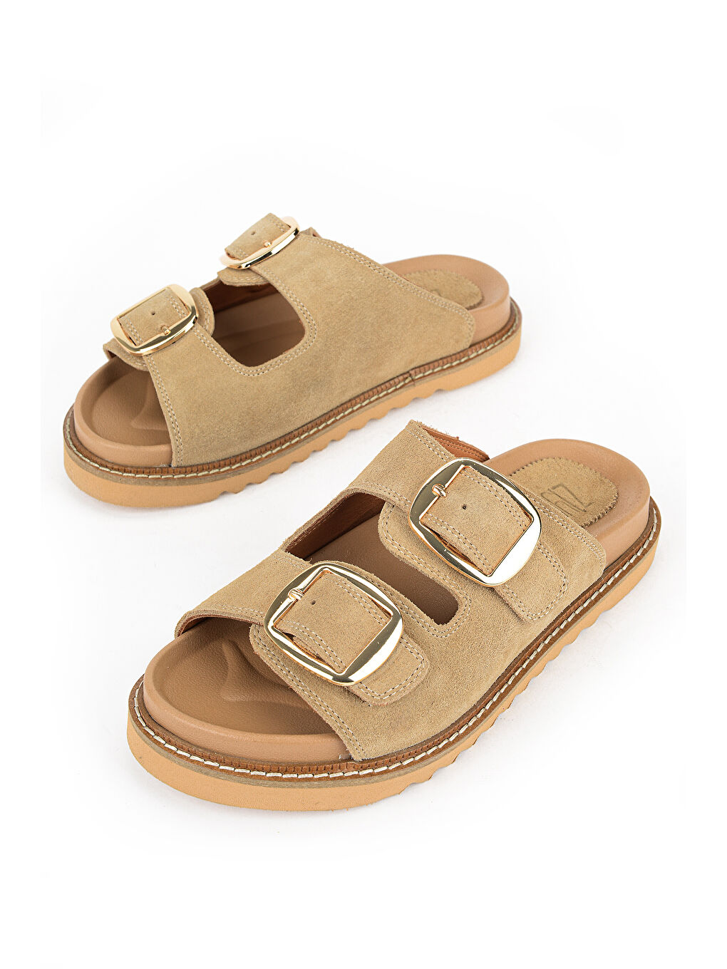 Kadın Hakiki Deri Terlik 1611050Z8526 Bej-4