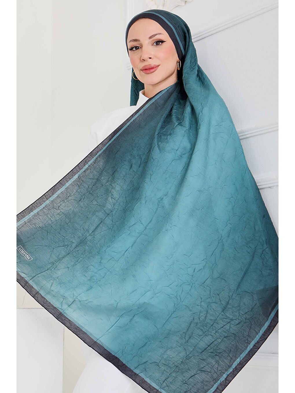 Soft Degrade Bambu Crash Şal Petrol - 27915-PETROL-1