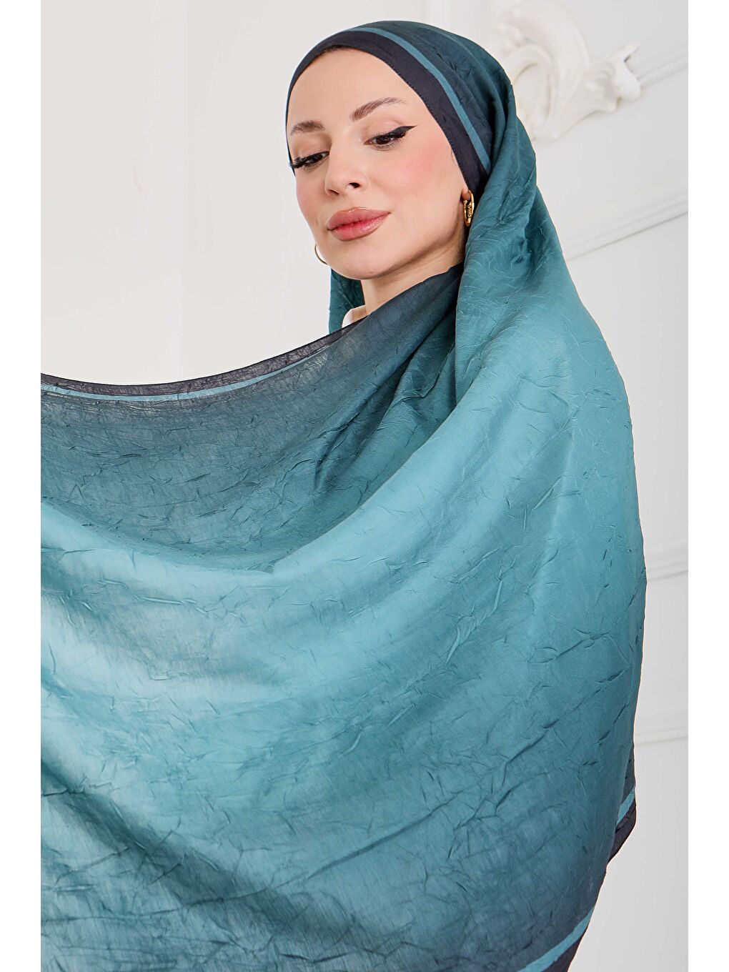 Soft Degrade Bambu Crash Şal Petrol - 27915-PETROL-2