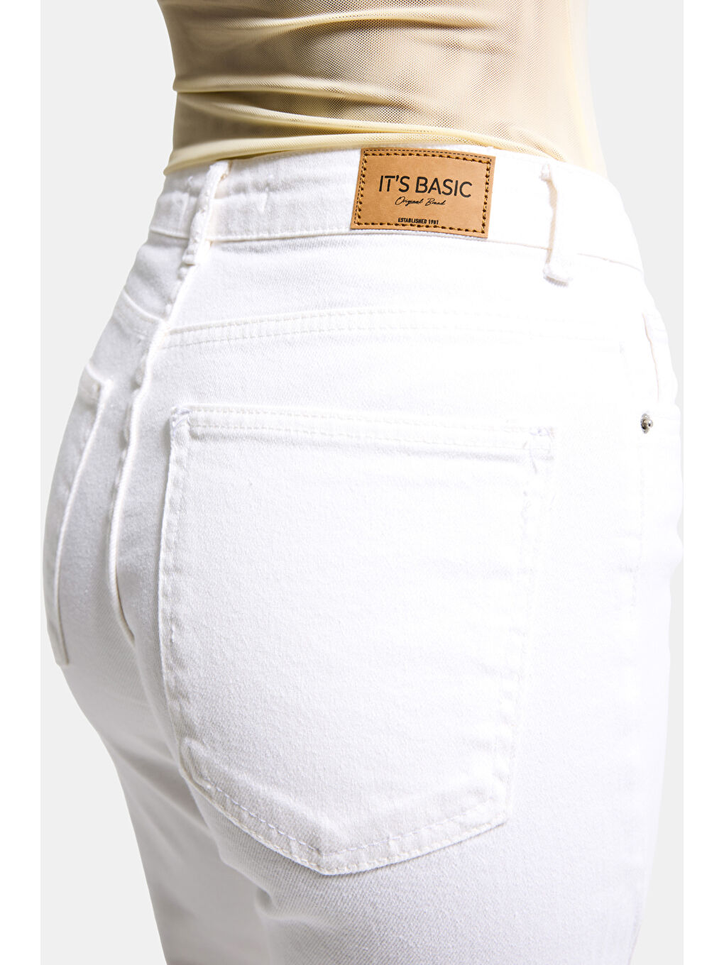 Kadın Kırık Beyaz 7s6-101 MRY Flare Fit Komfort Kumaş Denim Jean-4