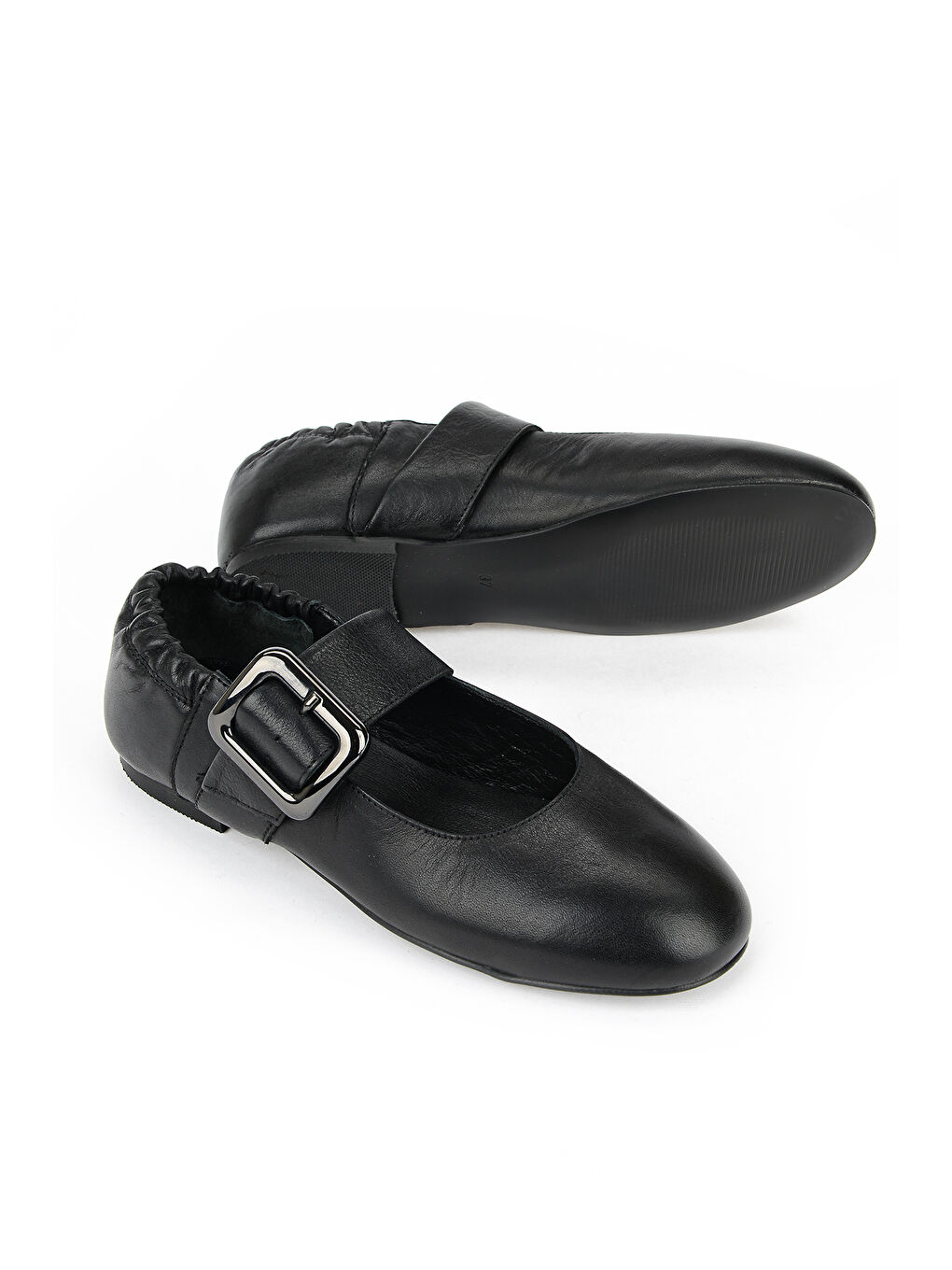 Kadın Hakiki Deri Babet 1611022Z2759 Siyah-3